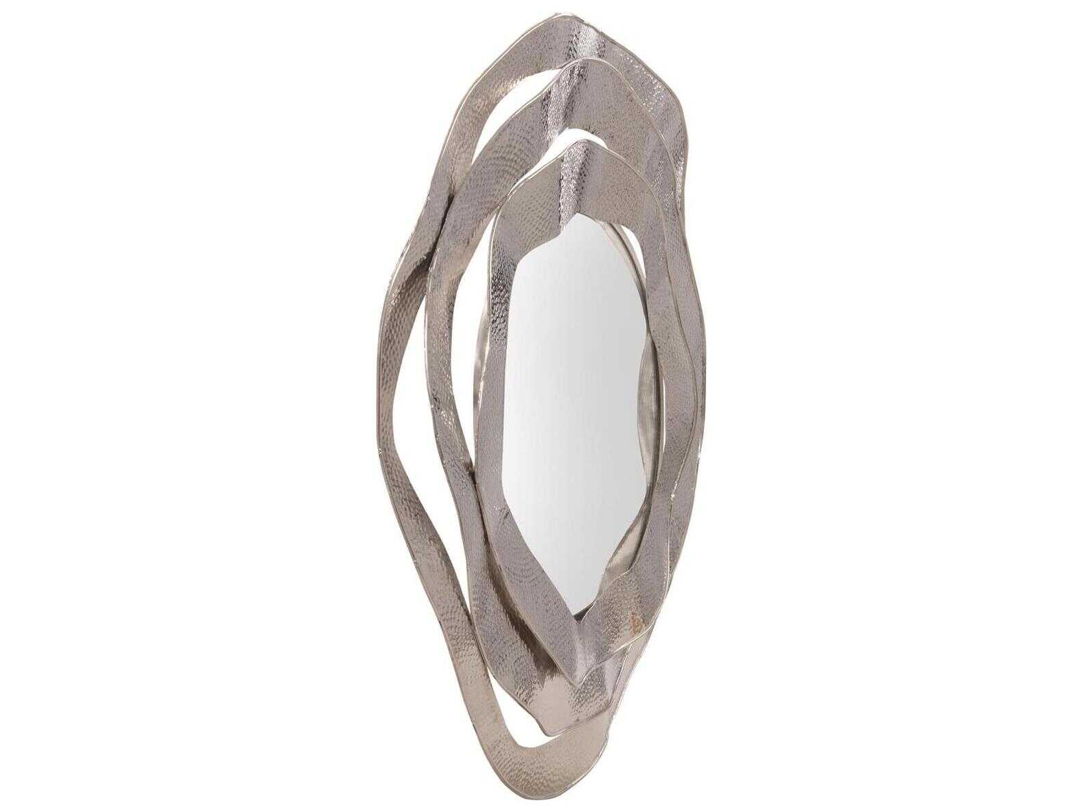 John Richard Ripple Nickel Round Wall Mirror