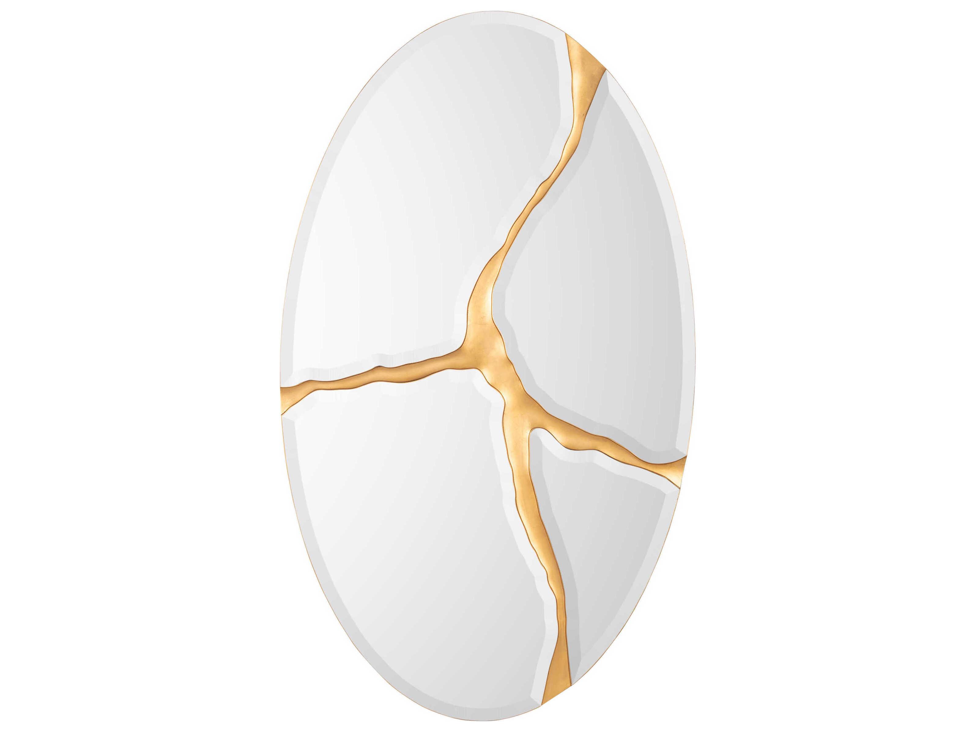 John Richard Lucca Gold Oval Wall Mirror