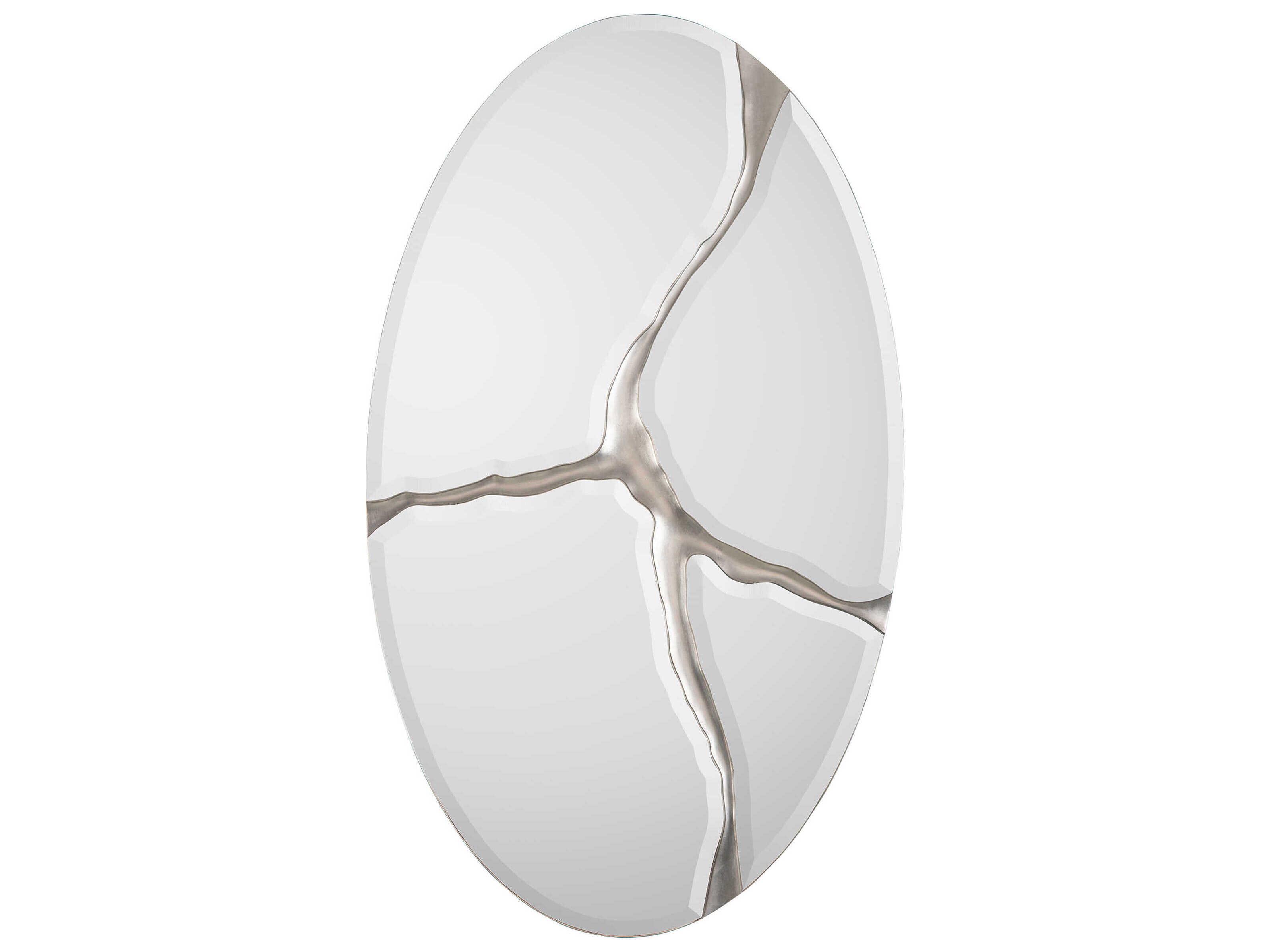 John Richard Lucca Silver Oval Wall Mirror