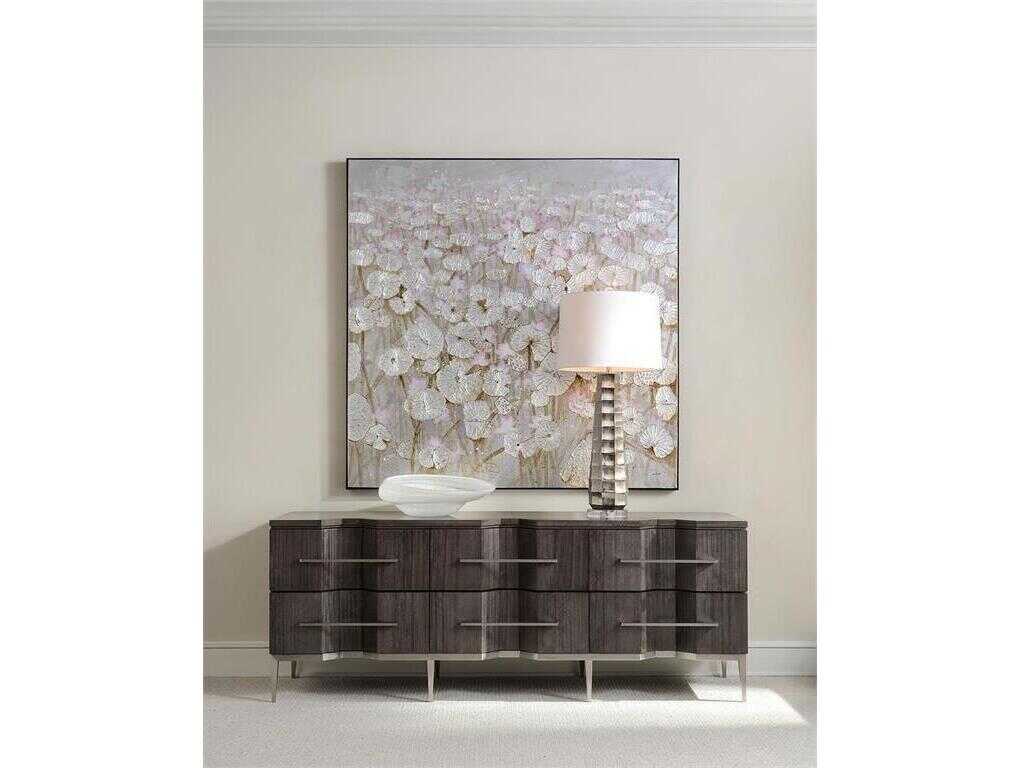 John Richard Teng Fei's Silver Lily Pond Canvas Wall Art