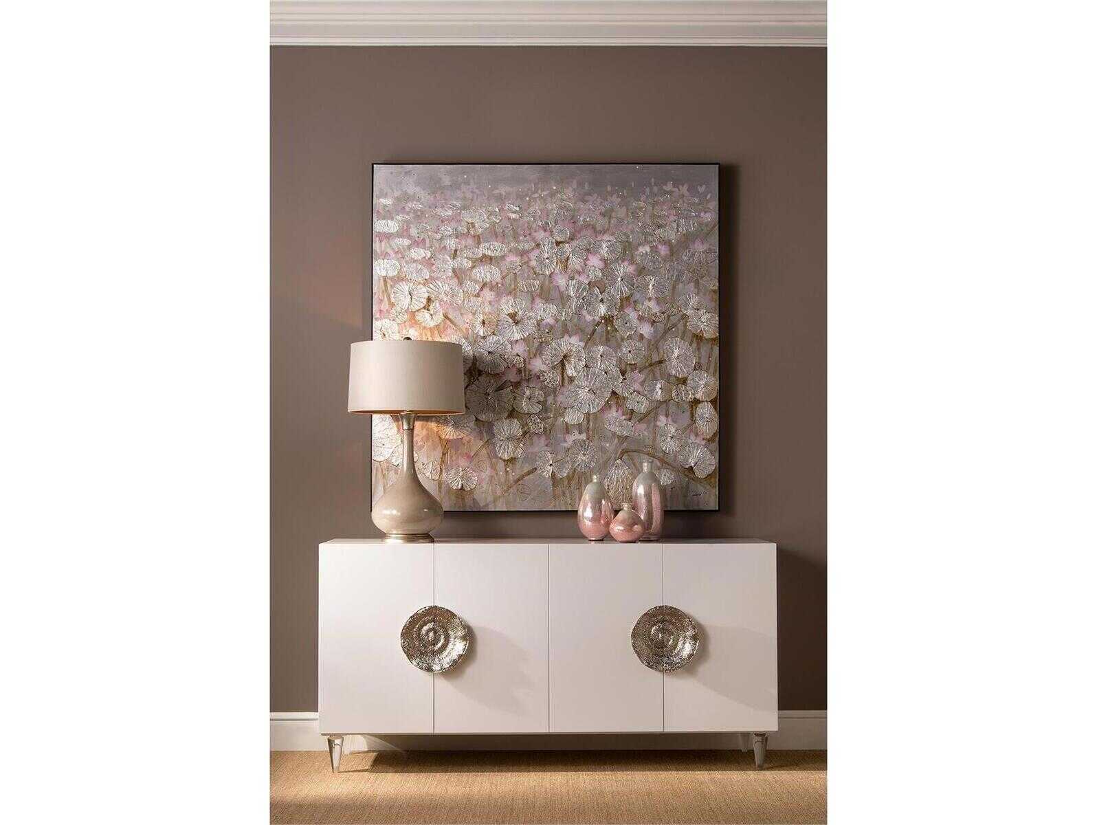 John Richard Teng Fei's Silver Lily Pond Canvas Wall Art