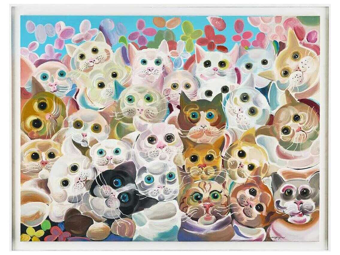 John Richard Teng Fei's Feline Friends Wall Art