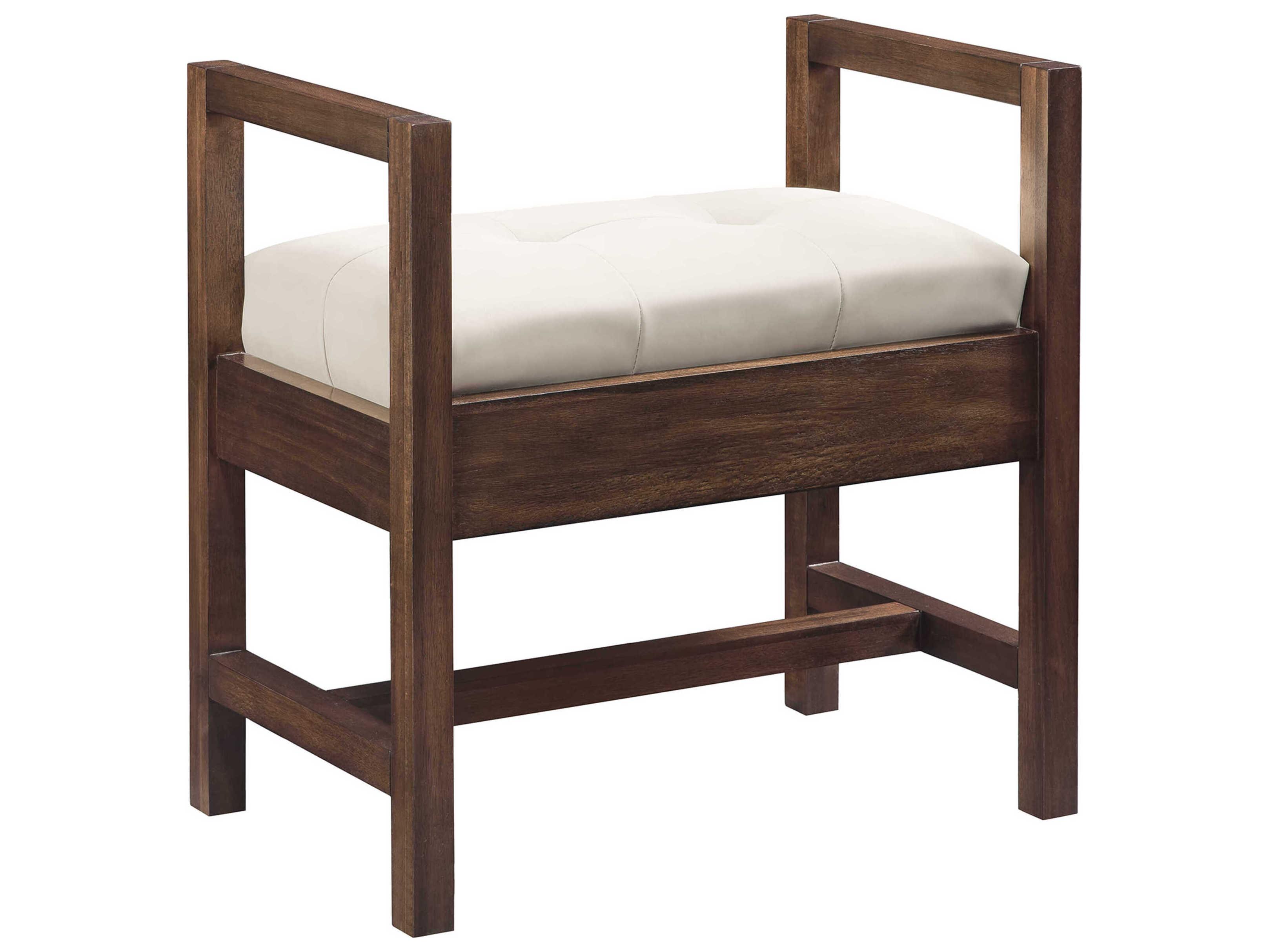 James Martin Addison Brown Upholstered Accent Bench