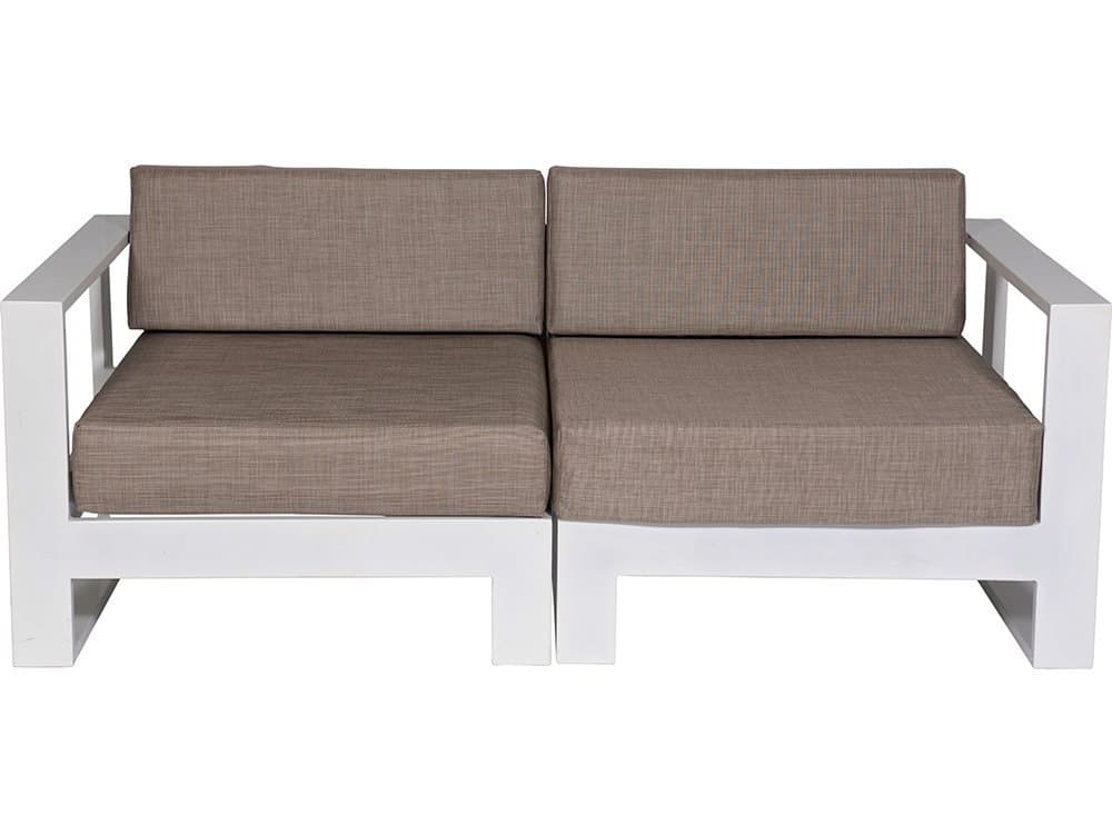 Schnupp Patio Aruba Aluminum White Loveseat in Cast Silver