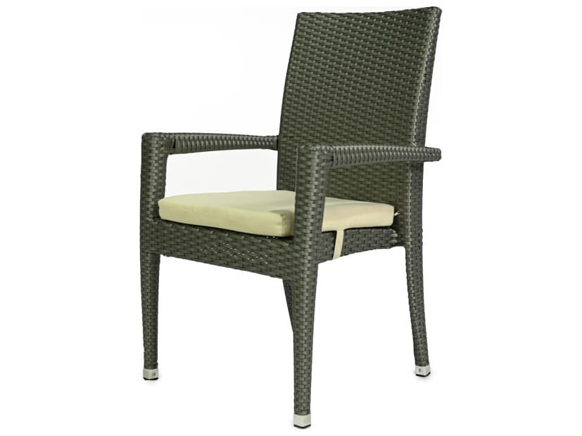 Schnupp Patio Venice Wicker Gray Dining Arm Chair