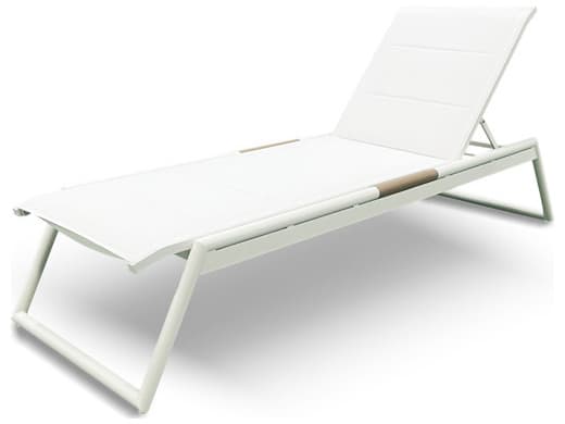 Schnupp Patio Curacao Sling Aluminum White Chaise Lounge
