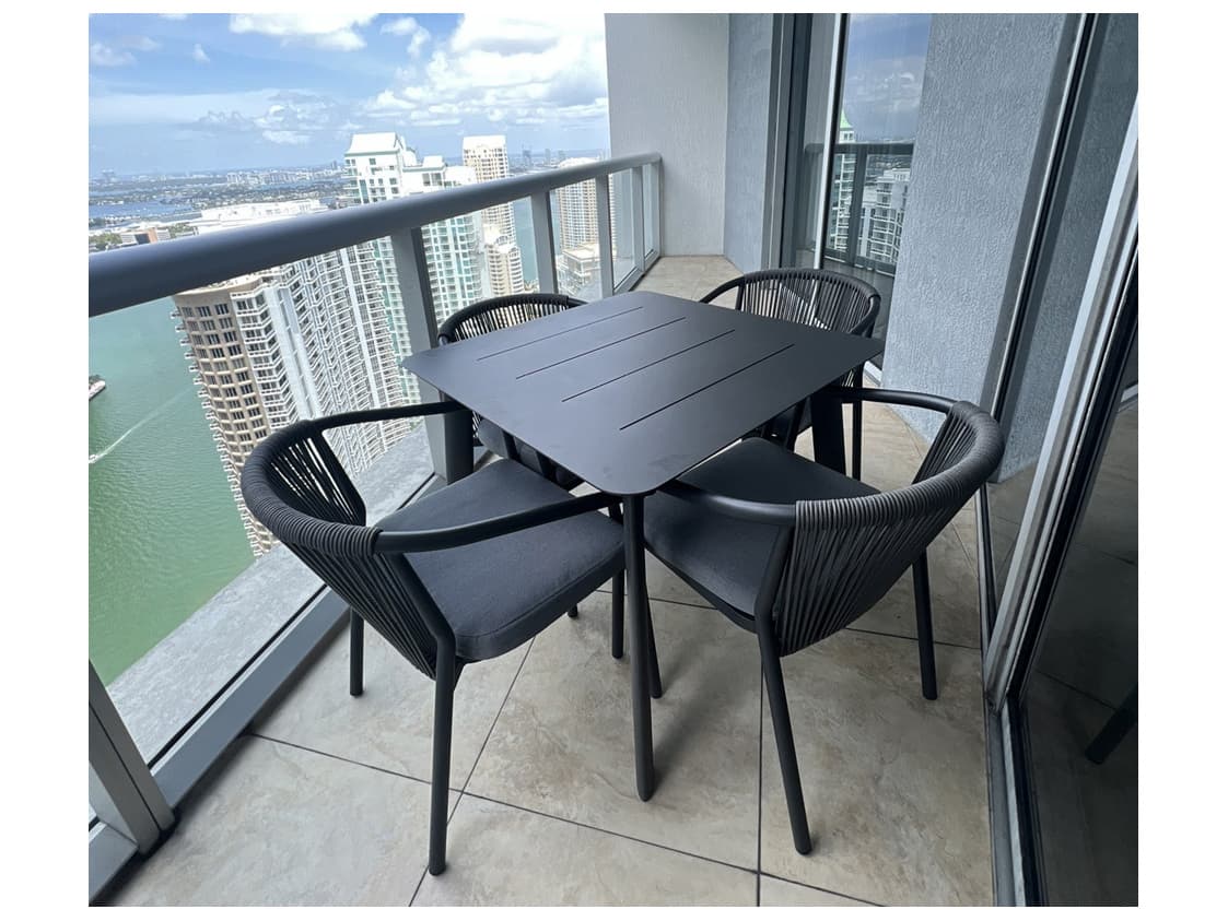 Schnupp Patio Curacao Aluminum Charcoal Square Dining Table