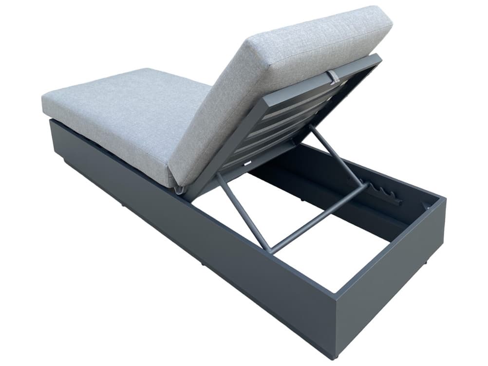 Schnupp Patio Mila Cushion Aluminum Charcoal Chaise Lounge