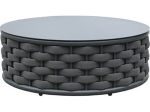 Schnupp Patio Savannah Rope Aluminum Charcoal Round Coffee Table