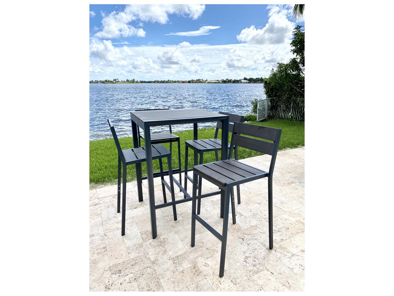 Schnupp Patio Fusion Aluminum Dark Gray Square Bar Table