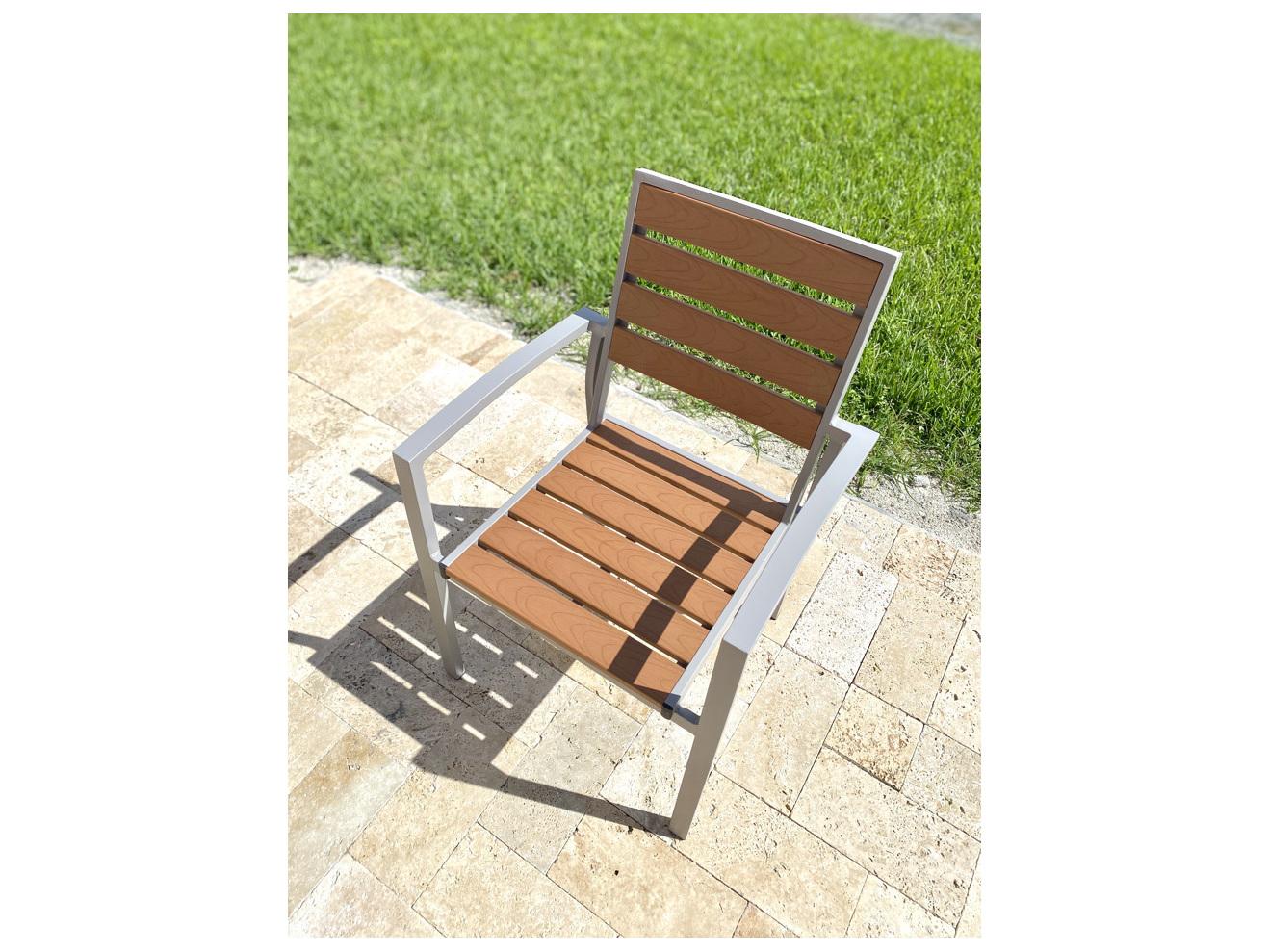 Schnupp Patio Fusion Aluminum Silver Dining Arm Chair
