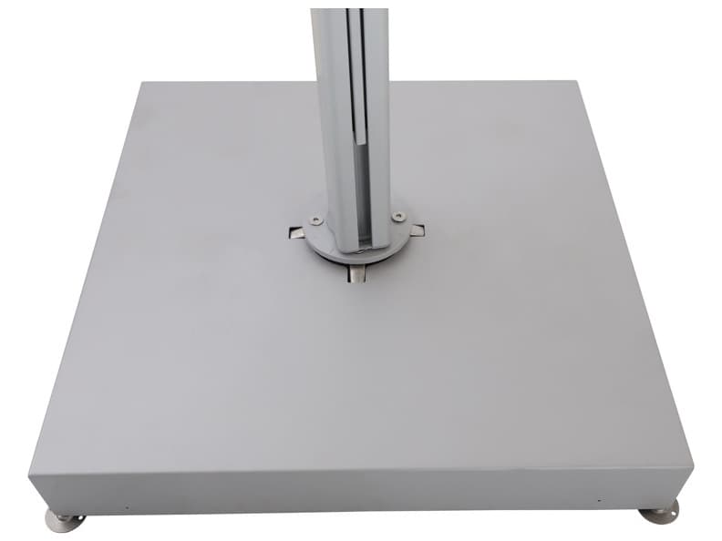 Schnupp Patio Nimbus Aluminum Silver 10 x 10 Foot Square Cantilever Umbrella in Canopy Off White