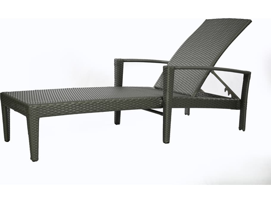Schnupp Patio Fidji Wicker Brown Chaise Lounge with Arms
