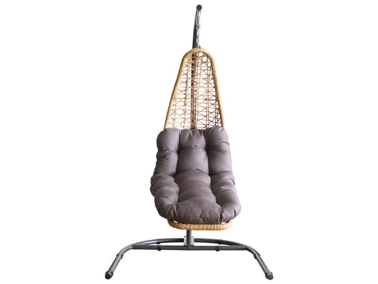 Schnupp Patio Cloud Aluminum Wicker Natural Swing Chair with Stand