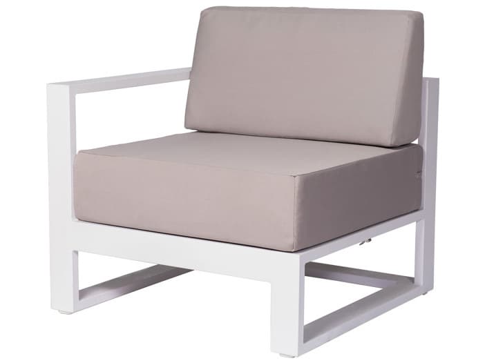 Schnupp Patio Aruba Cushion Aluminum White Regular Sectional Right Arm Facing Lounge Chair