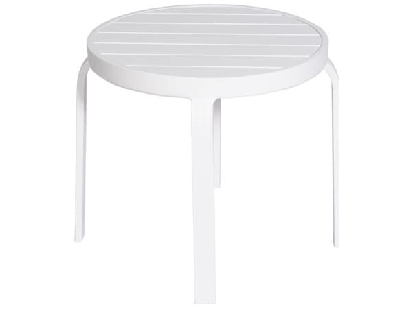 Schnupp Patio Aruba Aluminum White Round Side Table