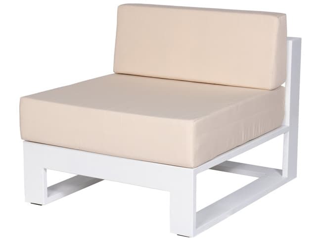 Schnupp Patio Aruba Cushion Aluminum White Gloss Large Sectional Modular Lounge Chair