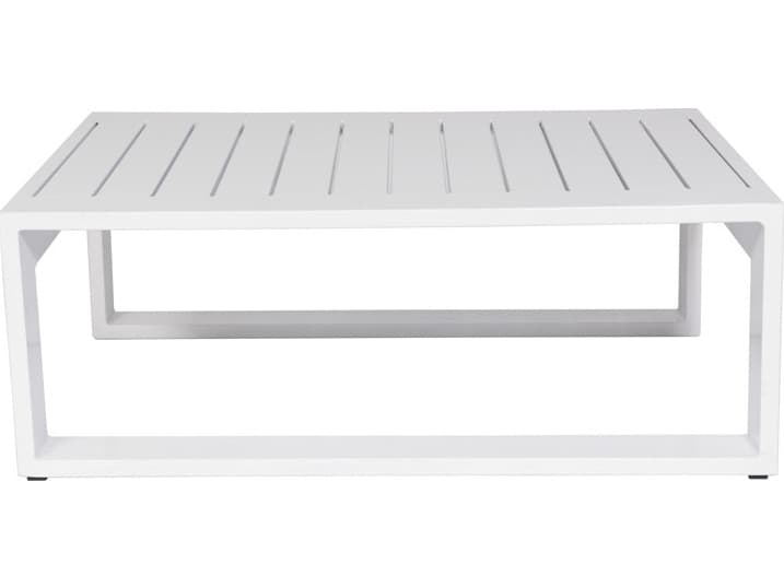 Schnupp Patio Aruba Aluminum White Rectangular Coffee Table