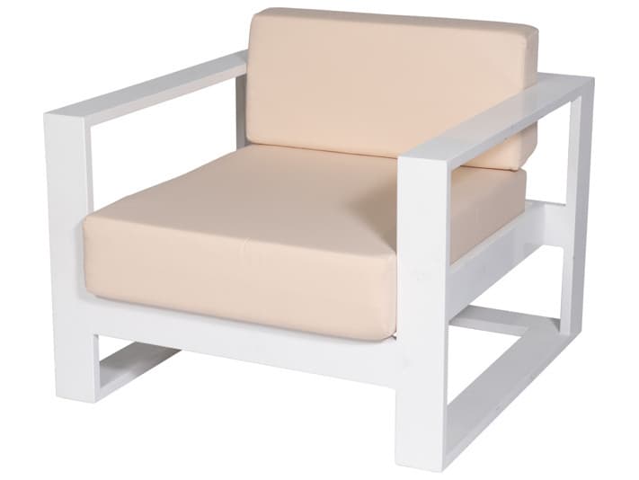 Schnupp Patio Aruba Cushion Aluminum White Gloss Lounge Chair
