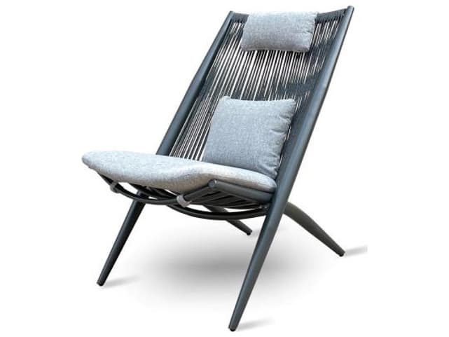 Schnupp Patio Alia Cushion Aluminum Charcoal Highback Lounge Chair
