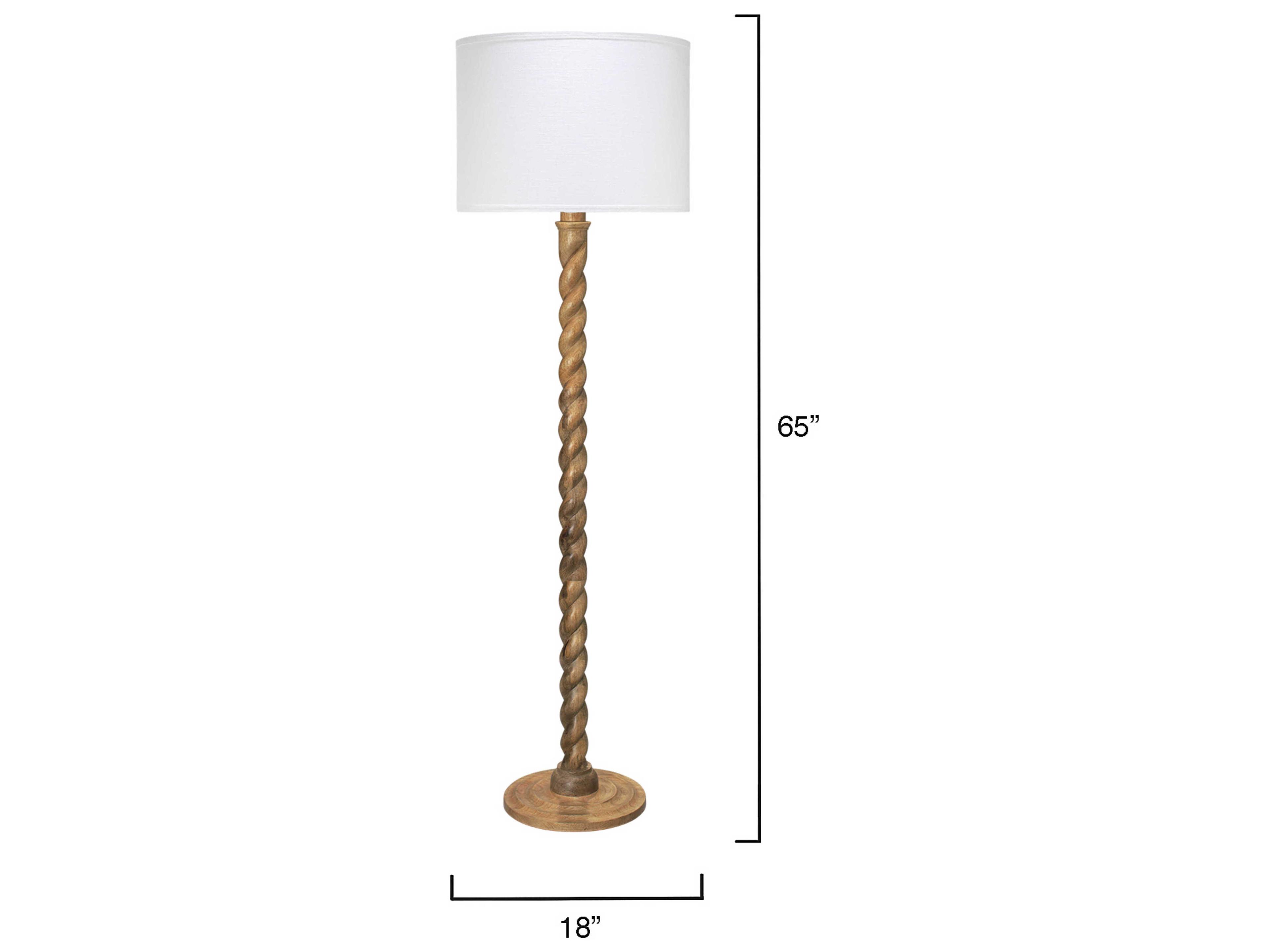 Jamie Young Barley Twist Natural Wood Floor Lamp