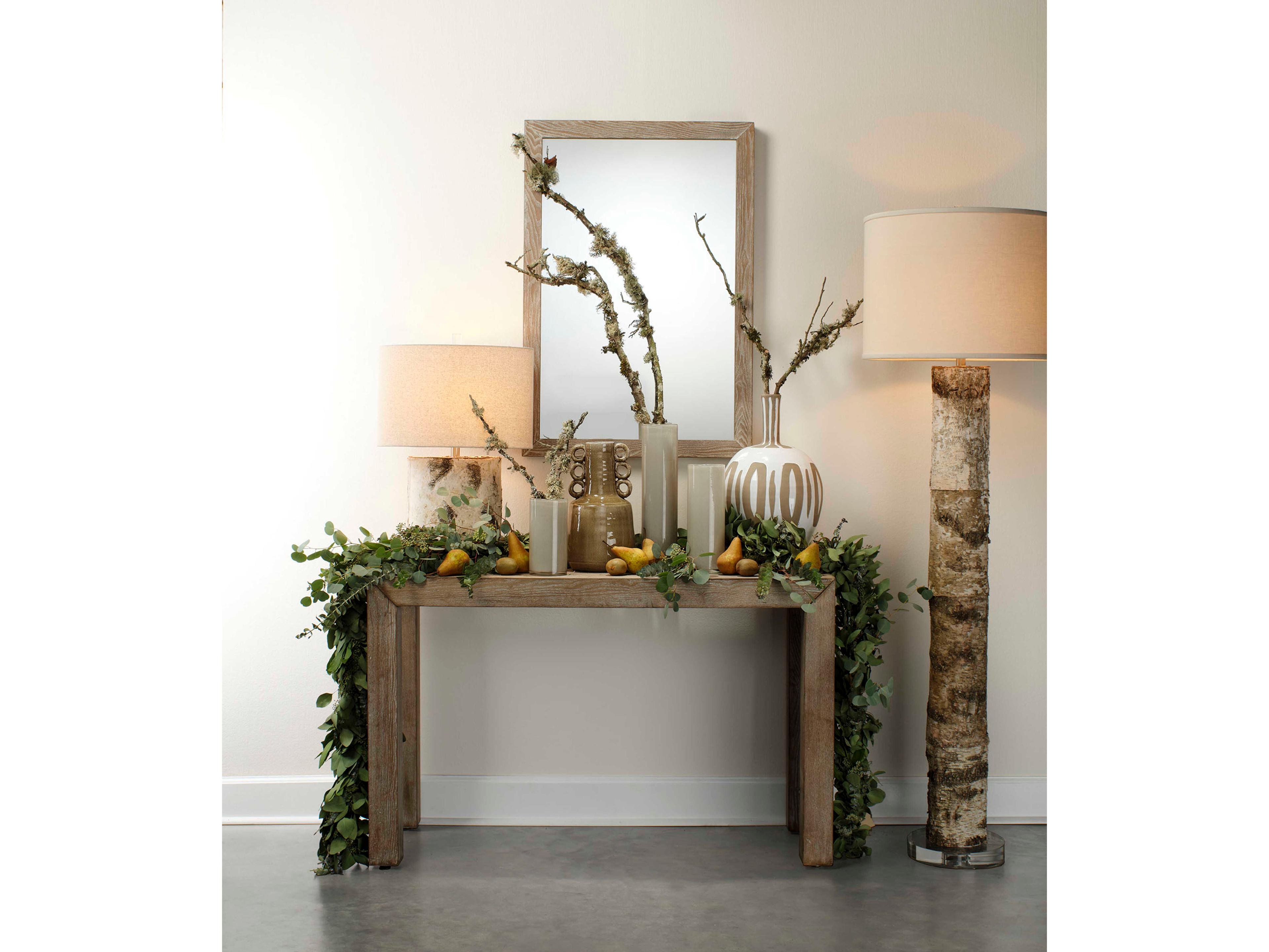 Jamie Young Forrester Birch Veneer White Floor Lamp