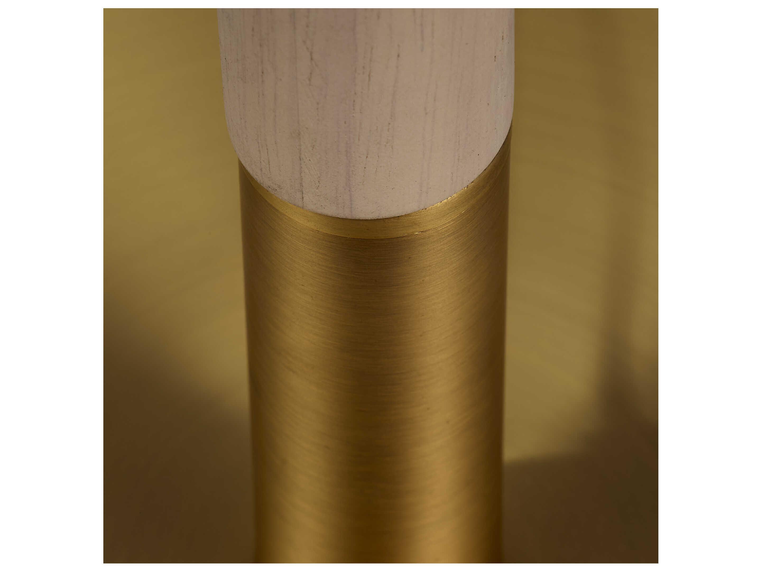 Jamie Young Morgana Antique Brass Natural Raffia Cone Shade Floor Lamp