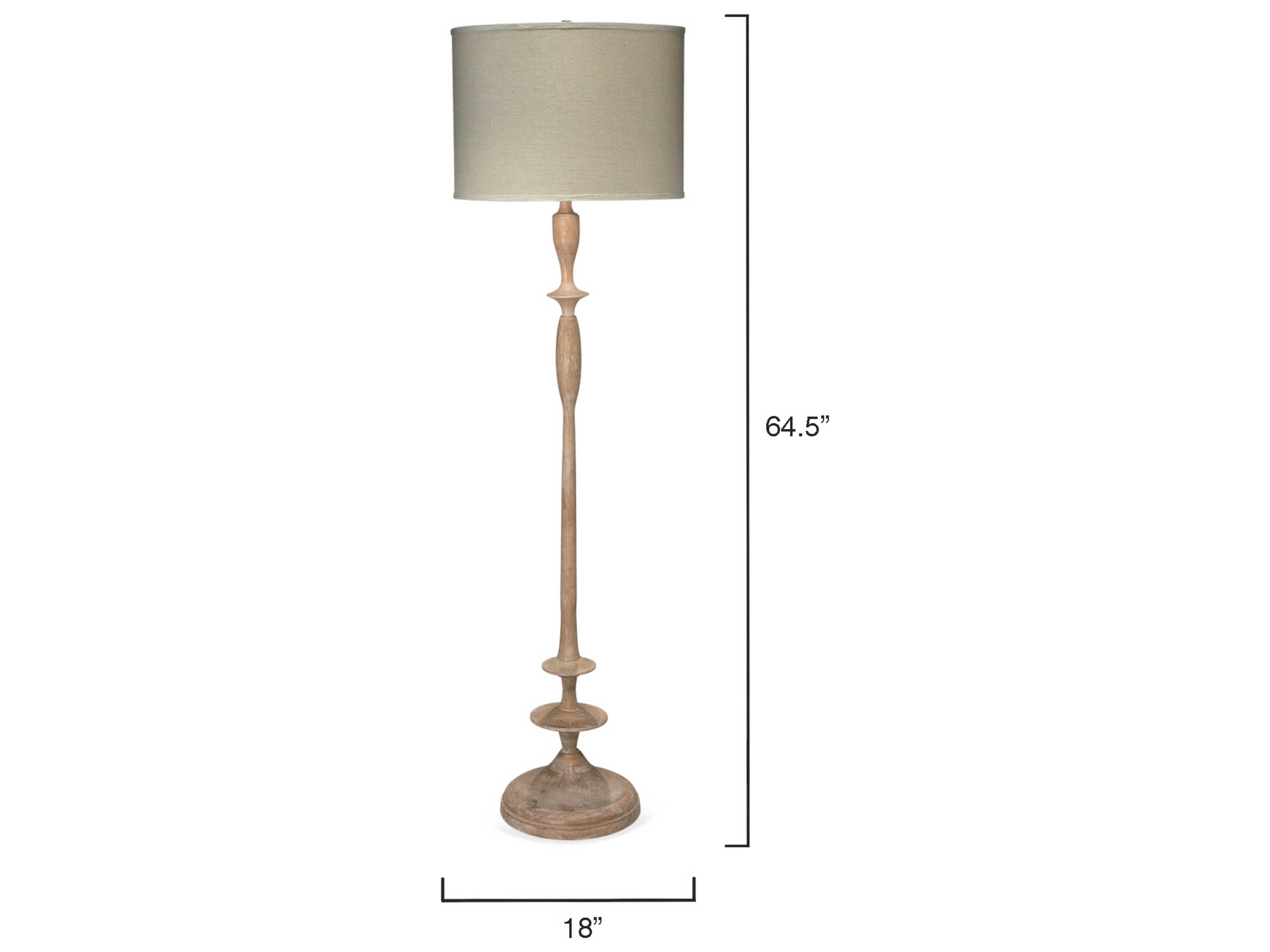 Jamie Young Petite Paro White Wood Floor Lamp