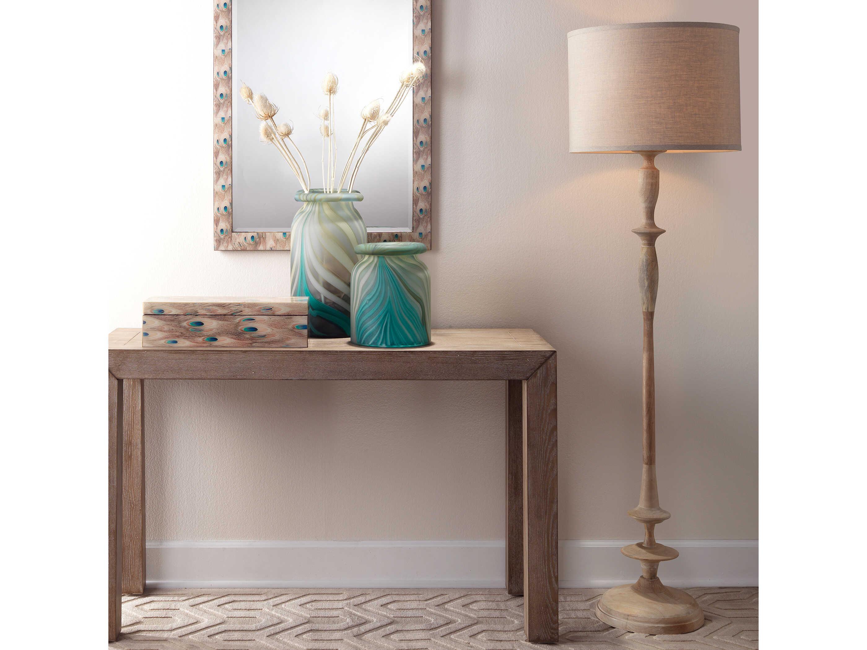 Jamie Young Petite Paro White Wood Floor Lamp