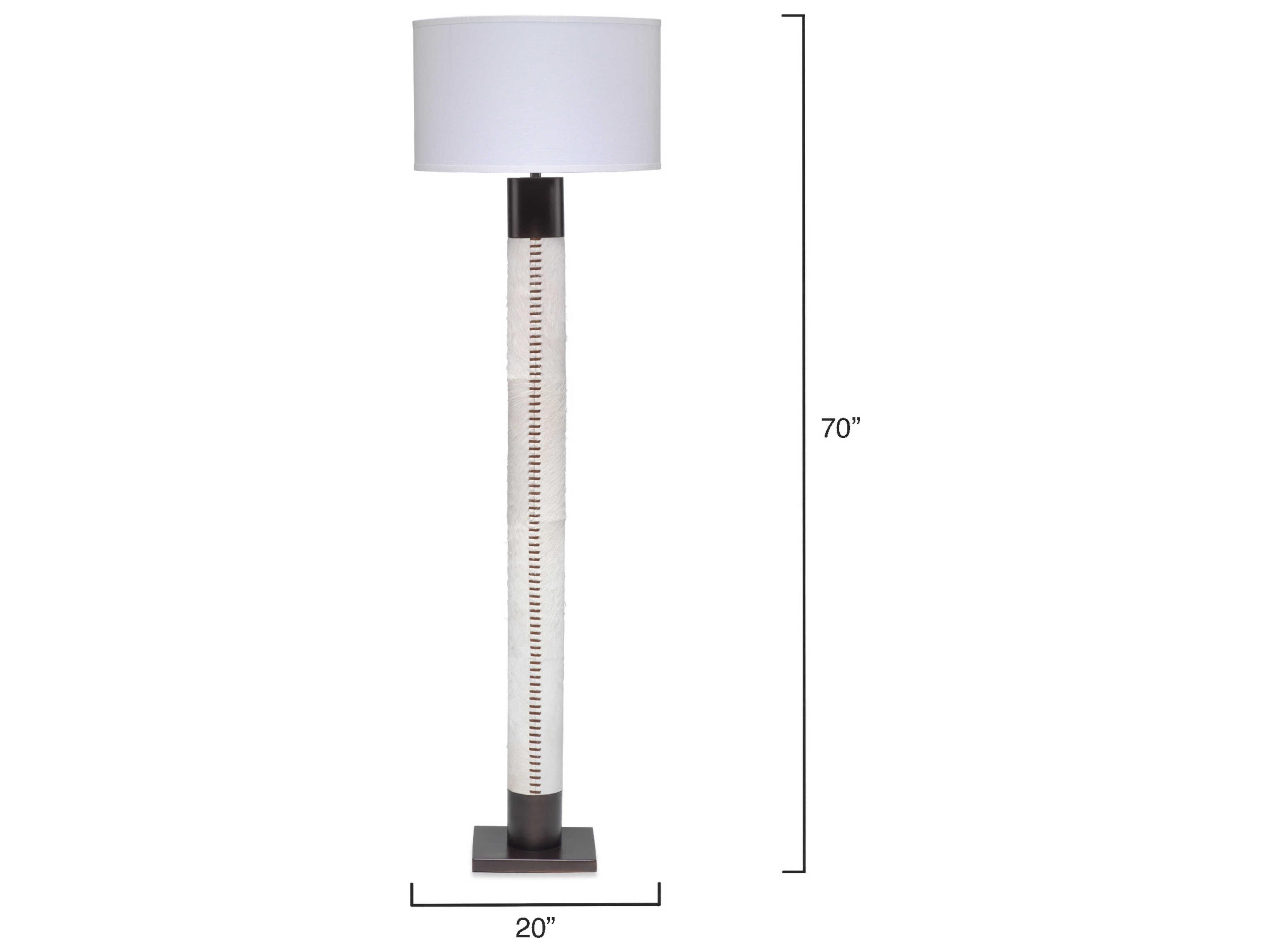 Jamie Young Sheridan White Hide Oil Rubbed Bronze Floor Lamp