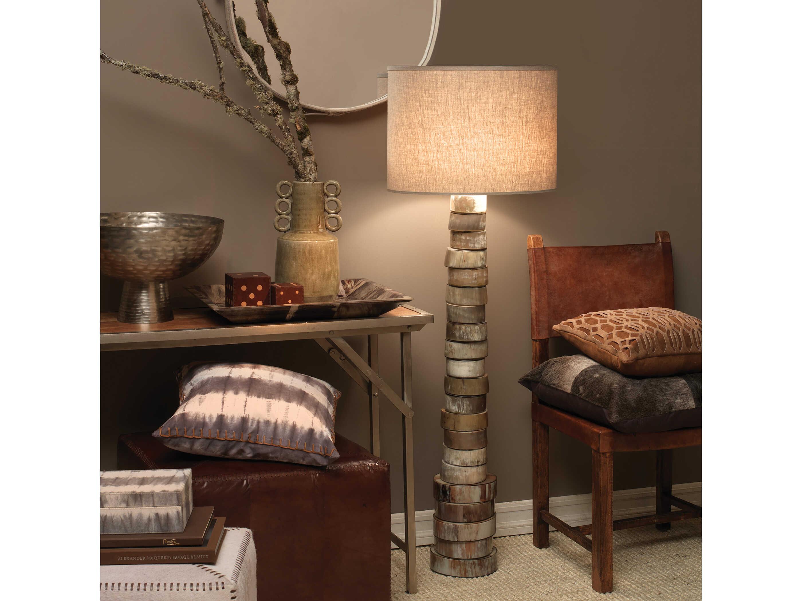 Jamie Young Stacked Horn Brown Floor Lamp