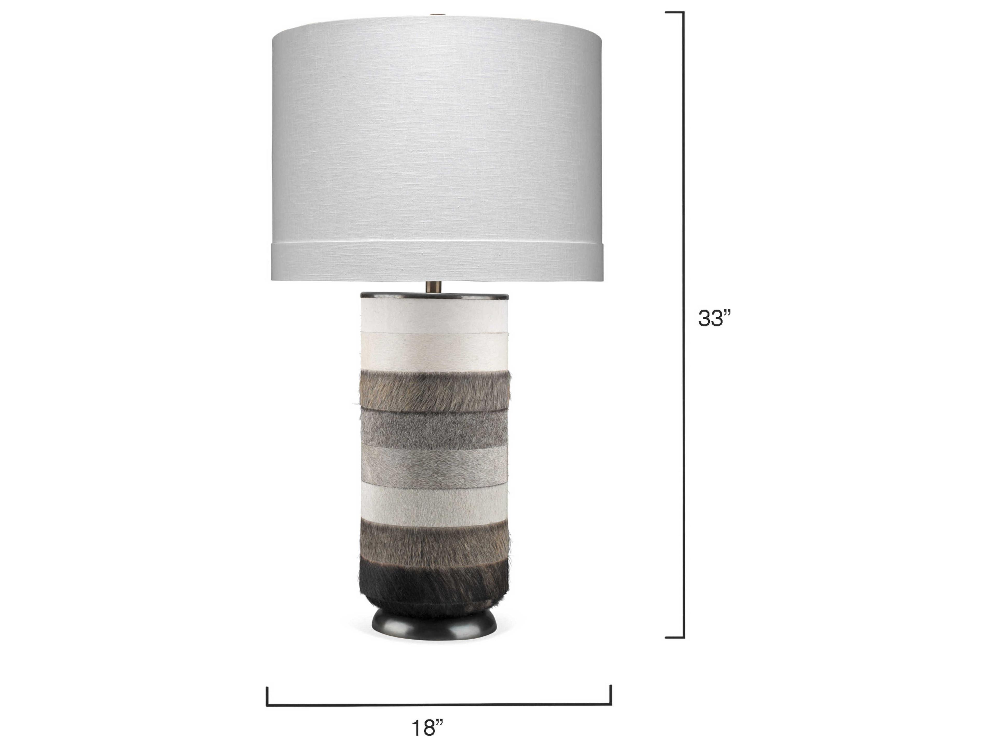 Jamie Young 1 - White Light Grey Dark Hide Bronze Buffet Lamp