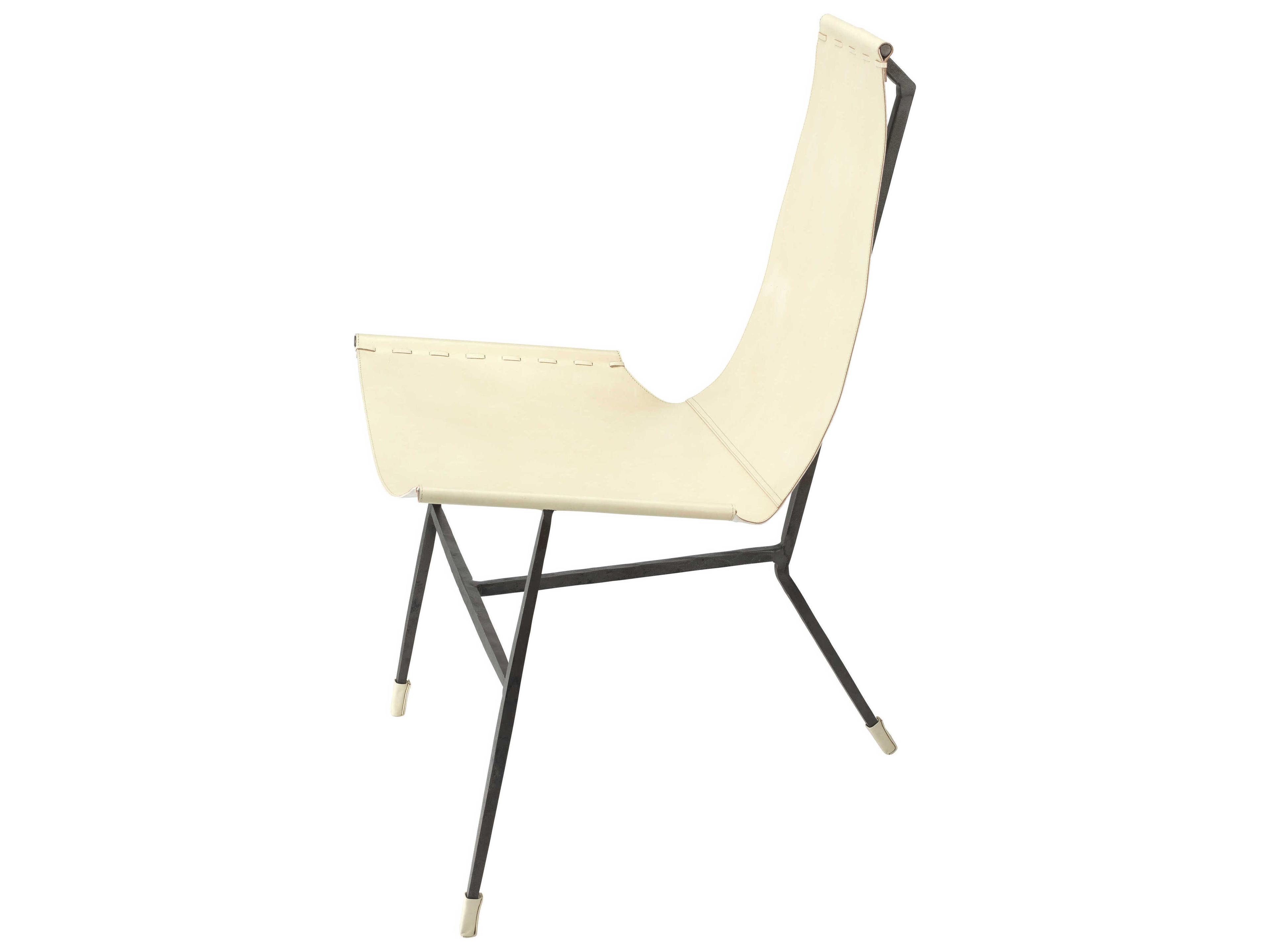 Jamie Young Black Leather Accent Chair