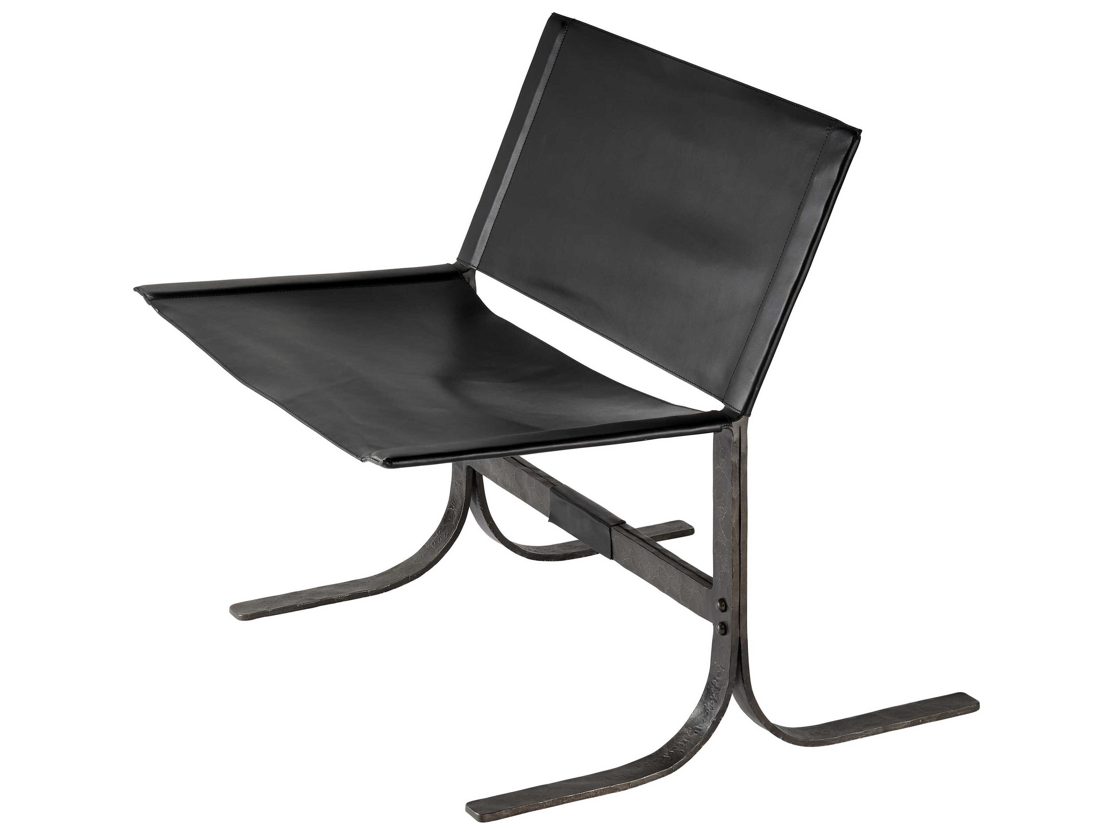 Jamie Young Alessa Black Leather Accent Chair