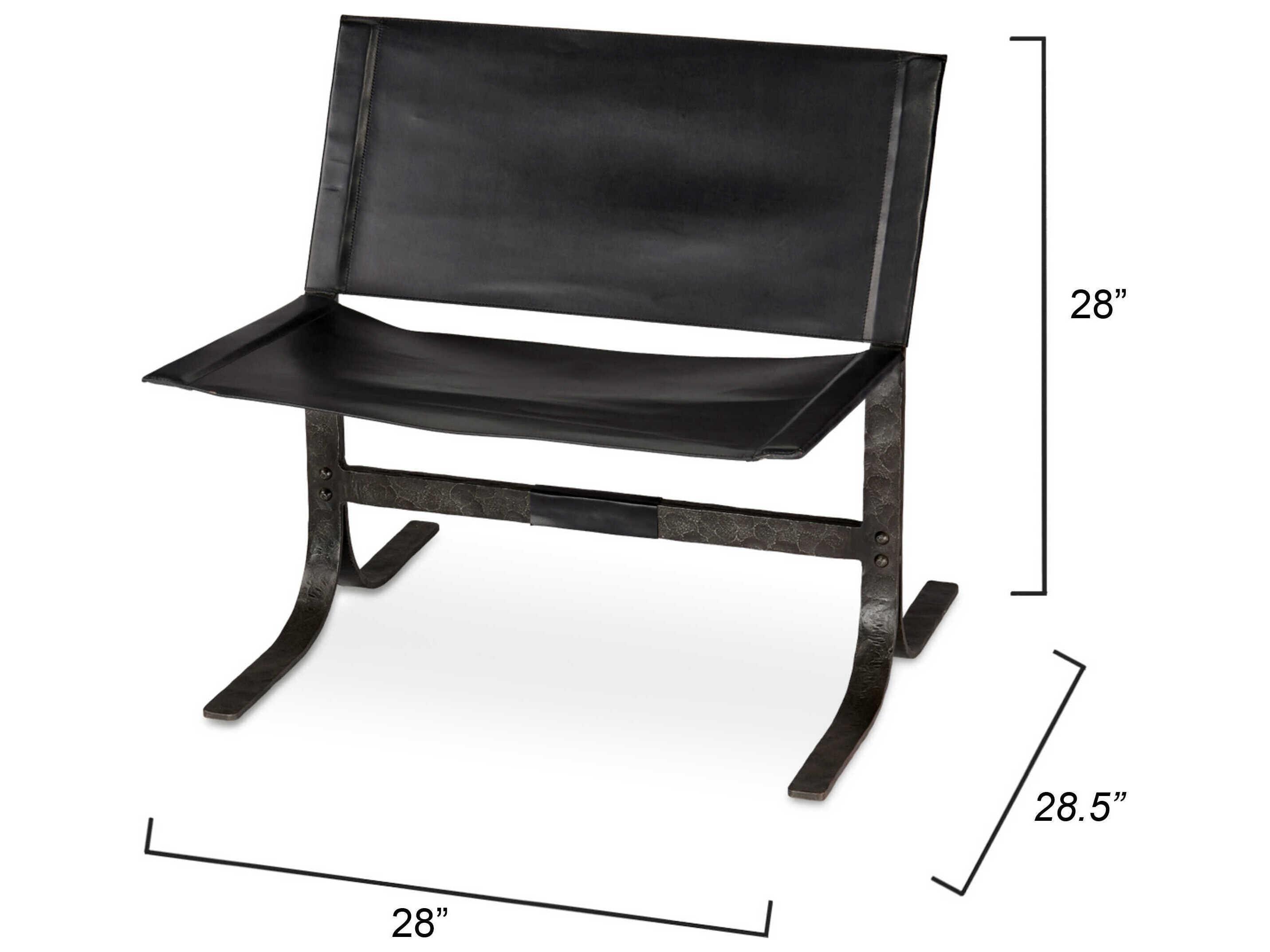 Jamie Young Alessa Black Leather Accent Chair