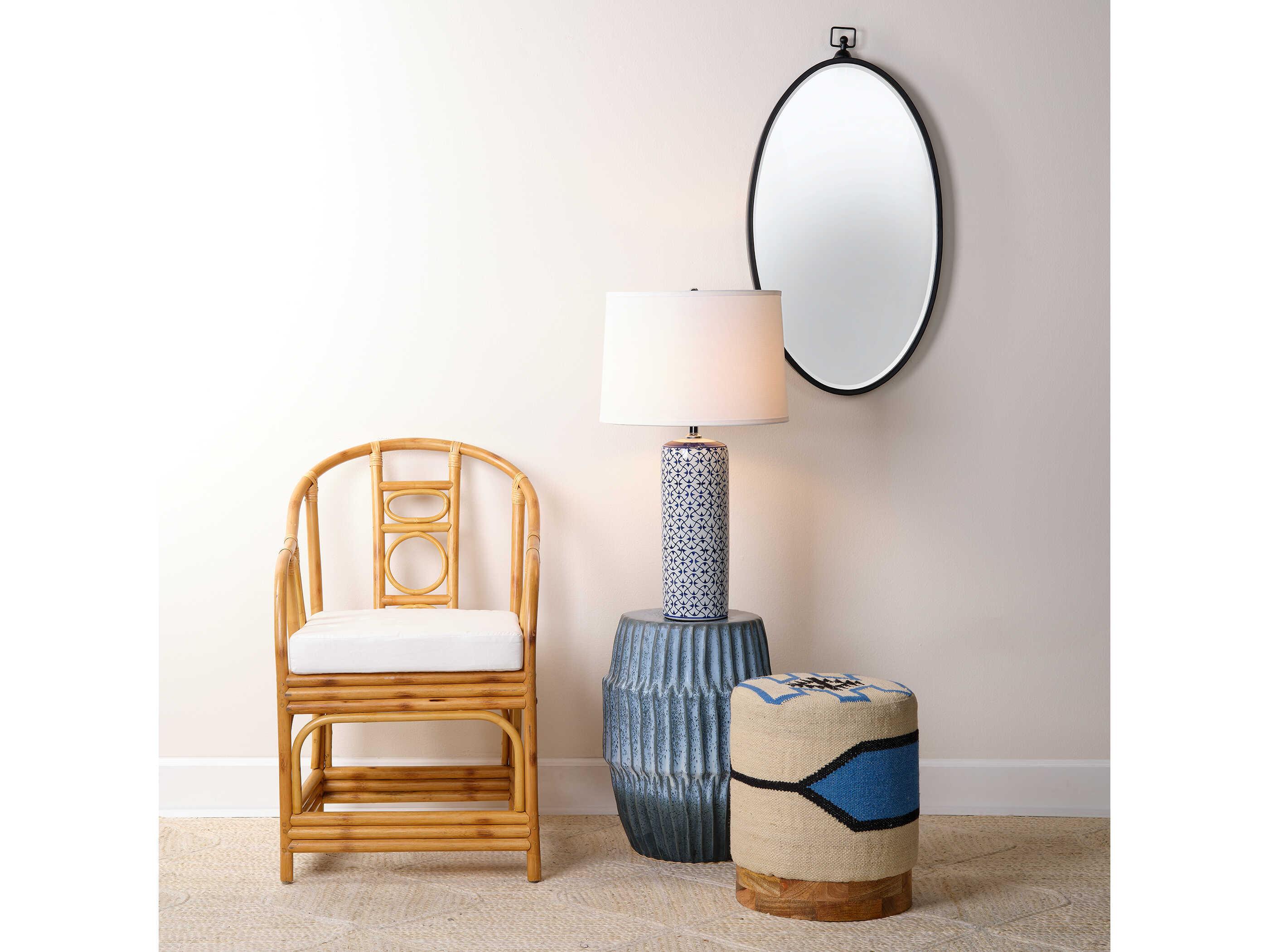 Jamie Young Round Ceramic Blue Ombre End Table