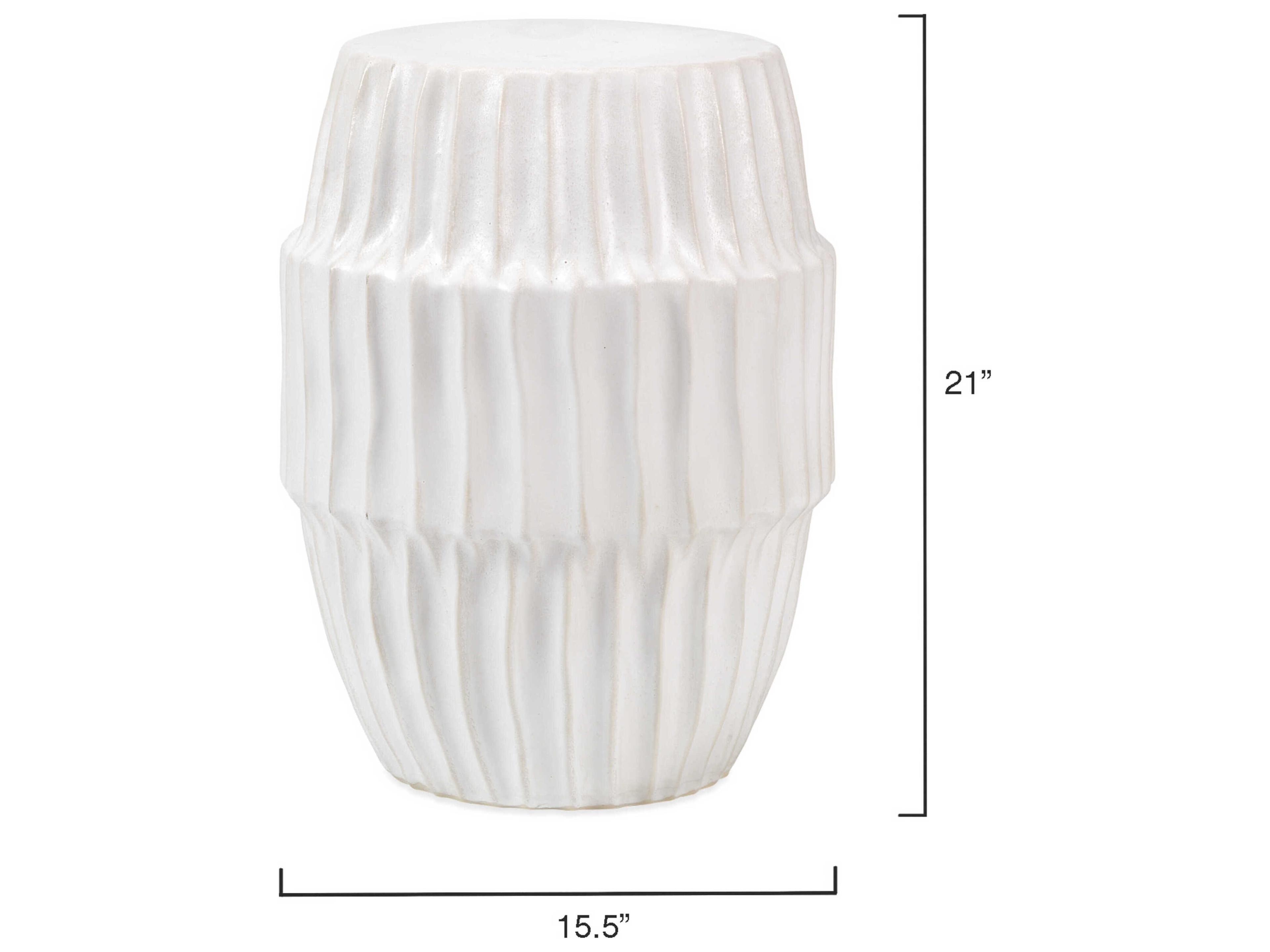 Jamie Young Round Ceramic White Ombre End Table