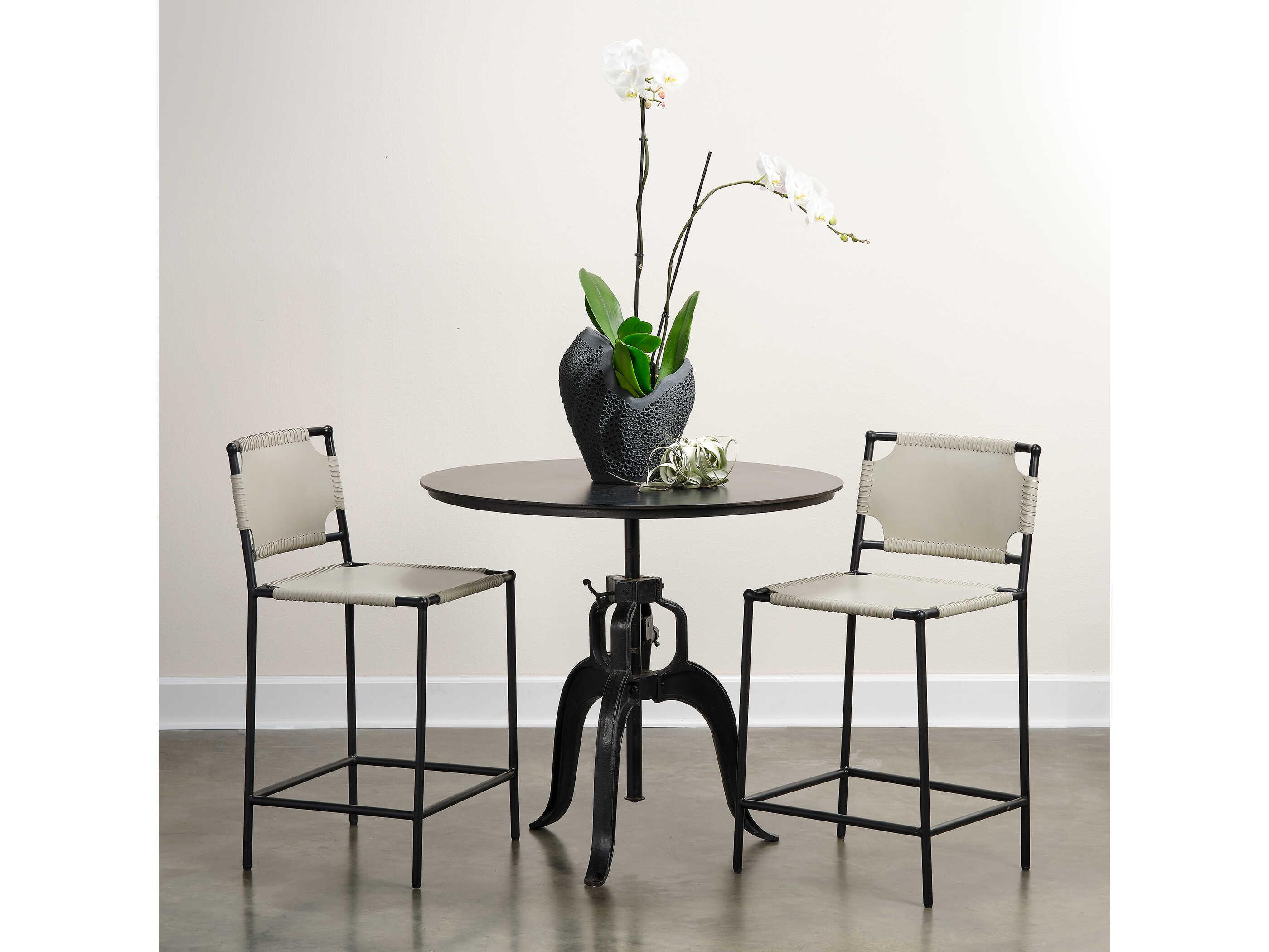 Jamie Young Americana Gun Metal Round Bar Table