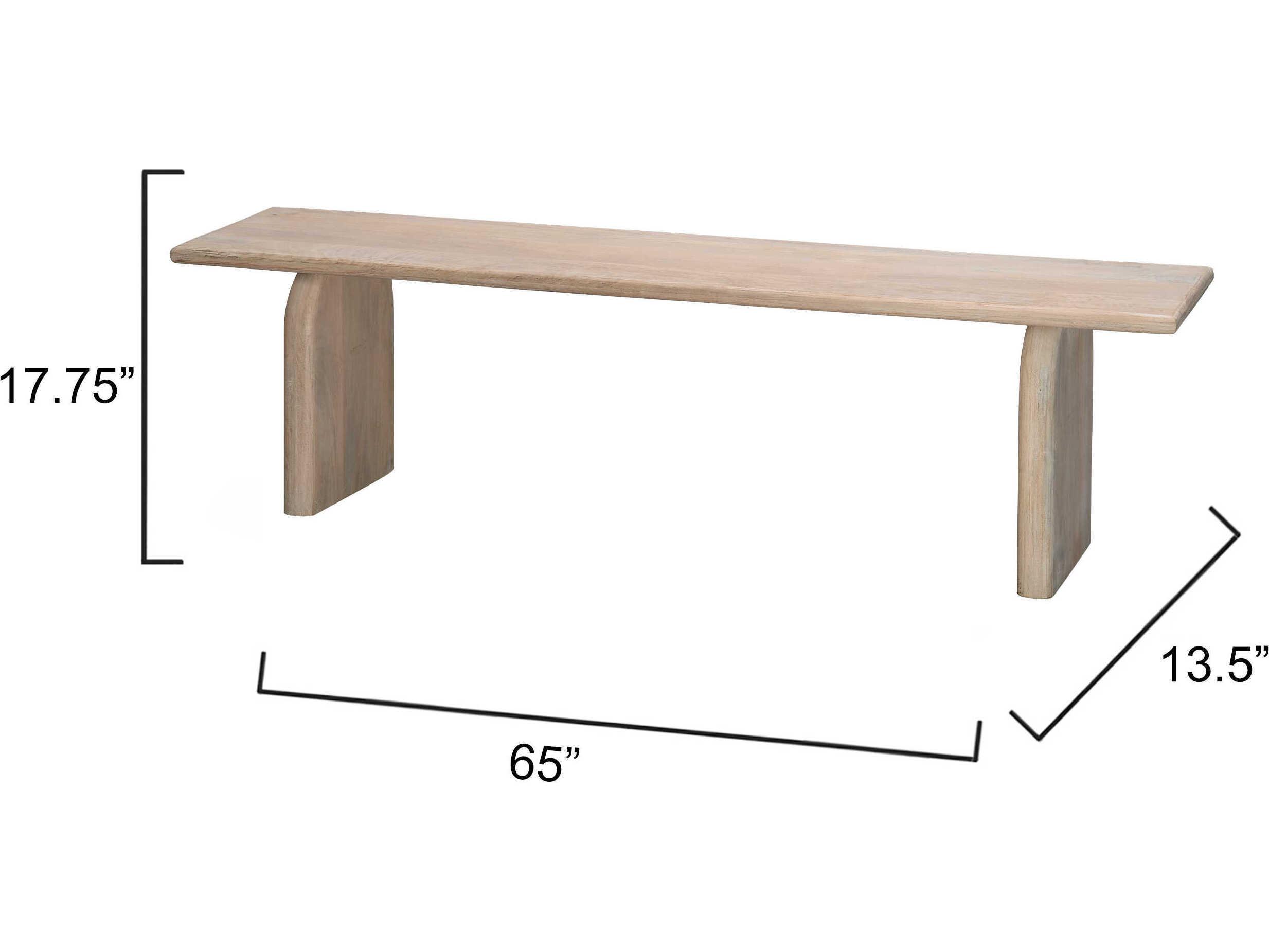 Jamie Young Arc Light Bleach White Accent Bench