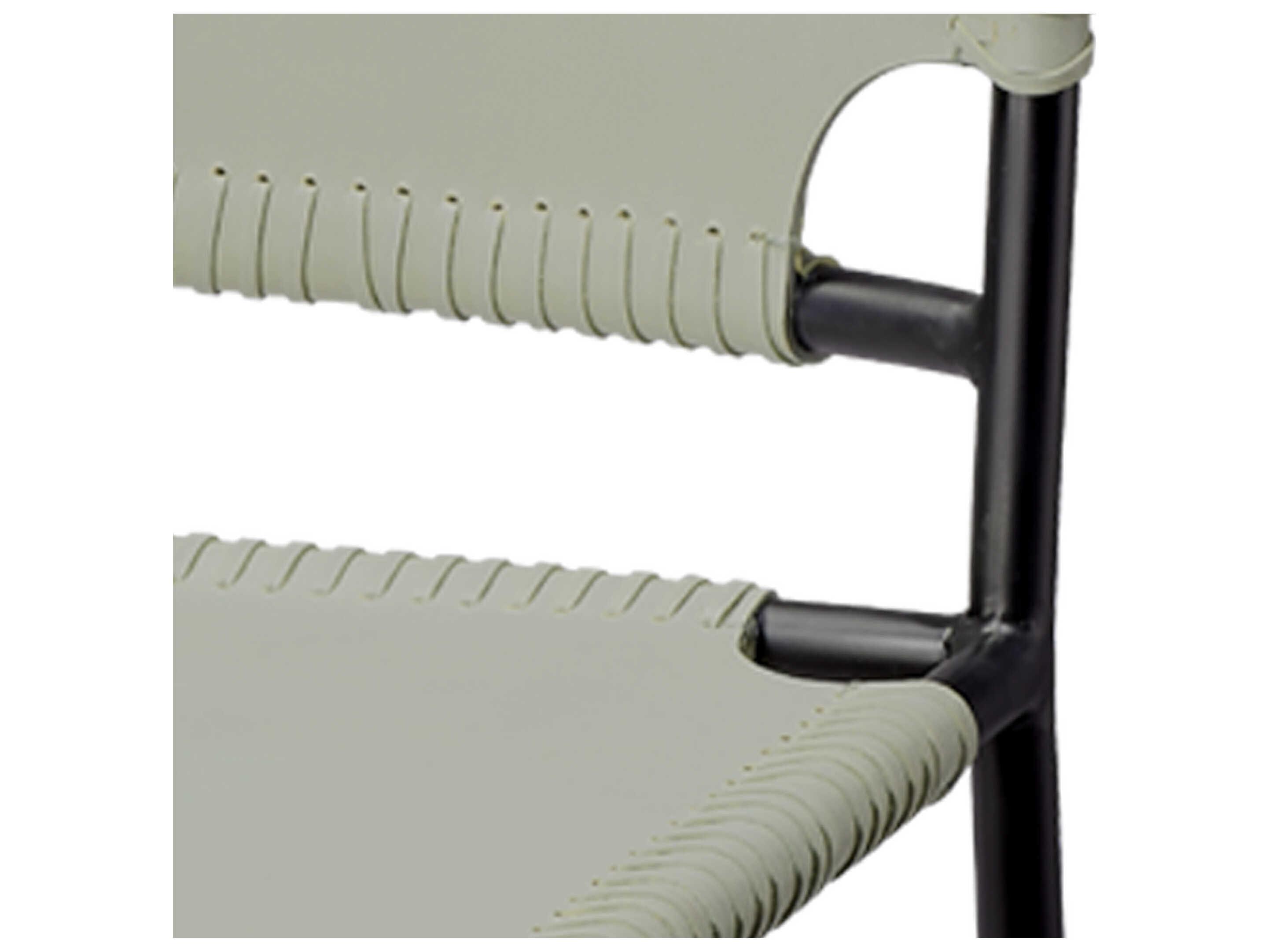 Jamie Young Asher Leather Grey Counter Stool