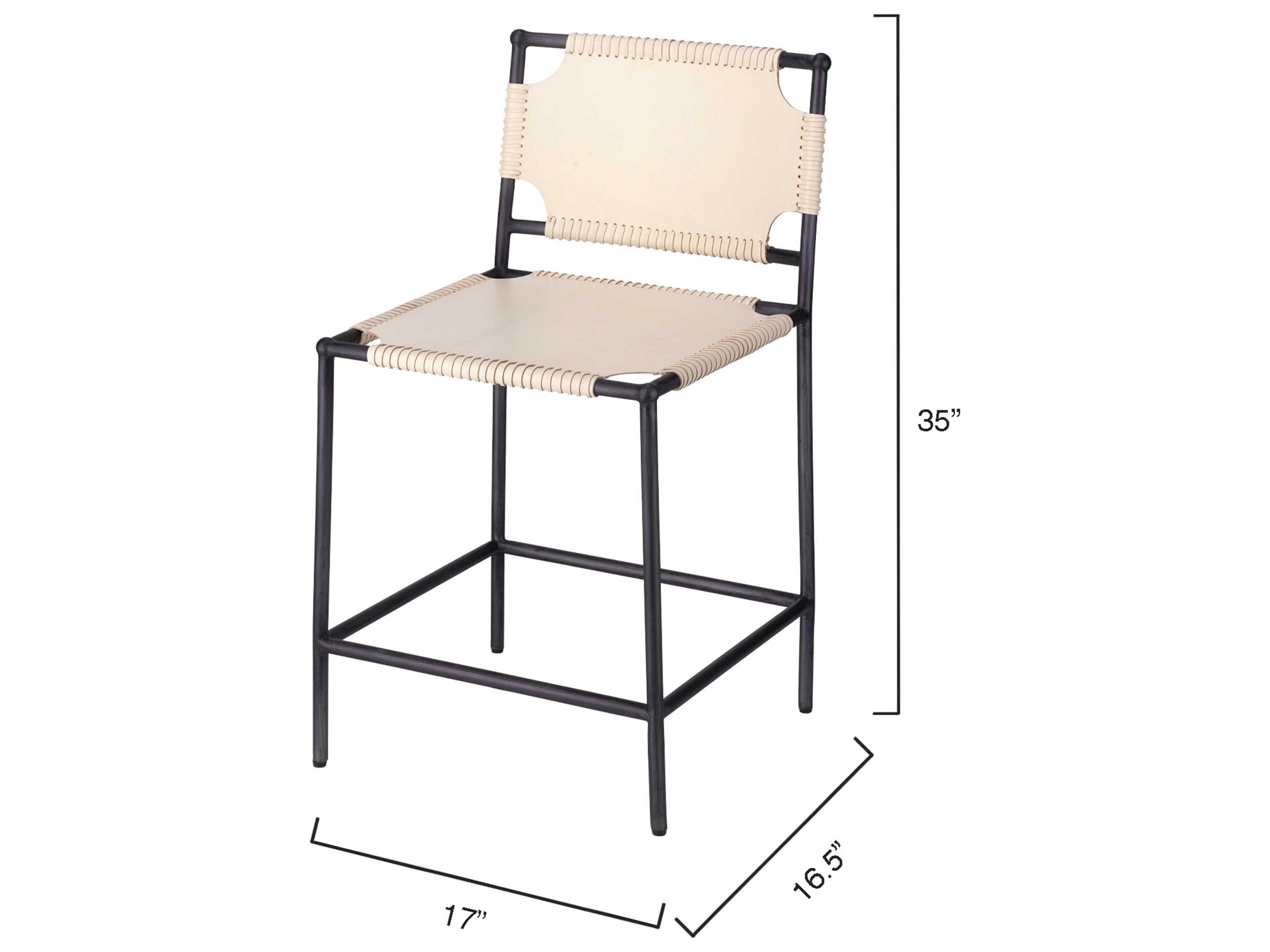 Jamie Young Asher Leather Counter Stool