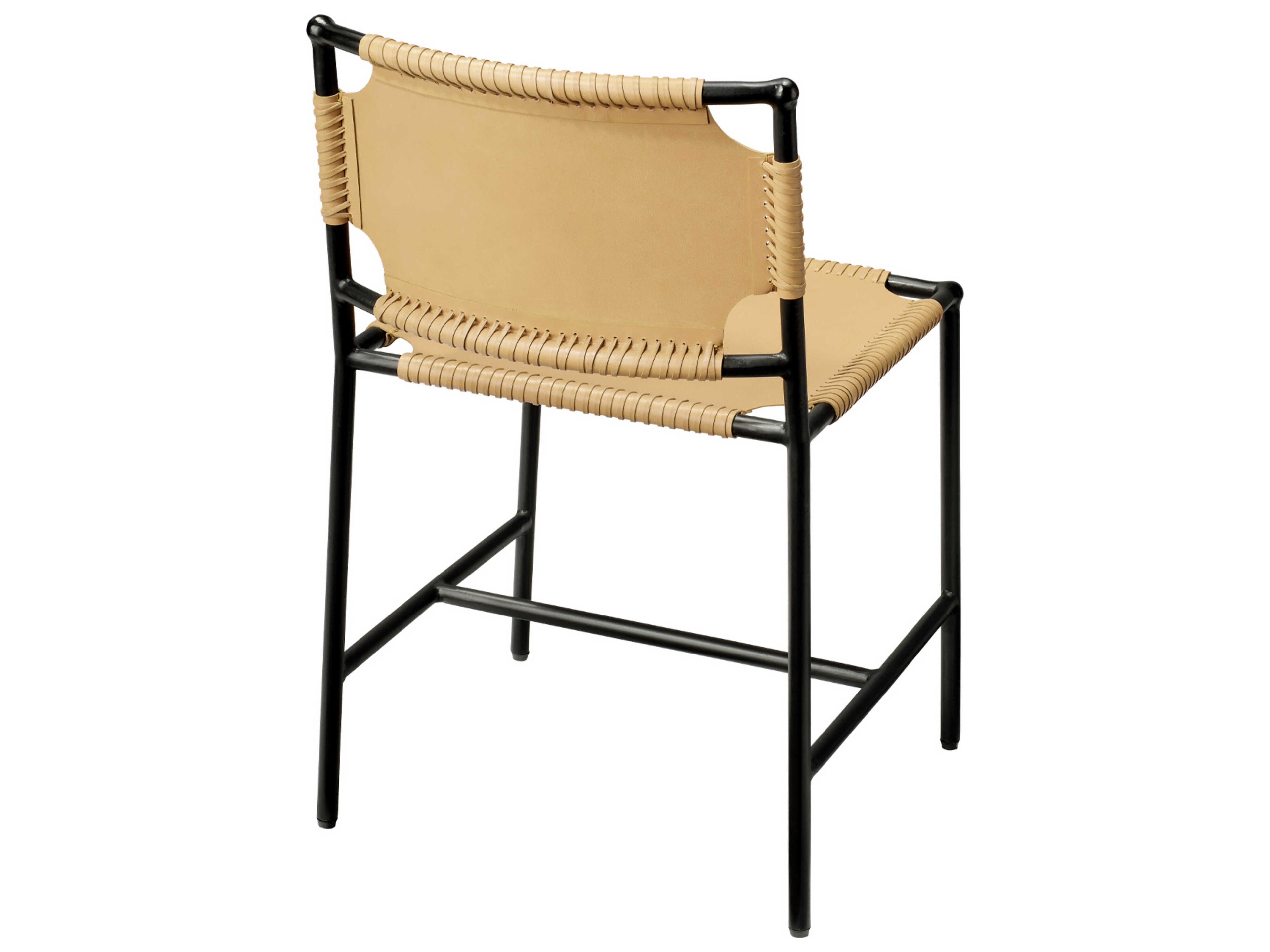Jamie Young Asher Leather Black Upholstered Side Dining Chair