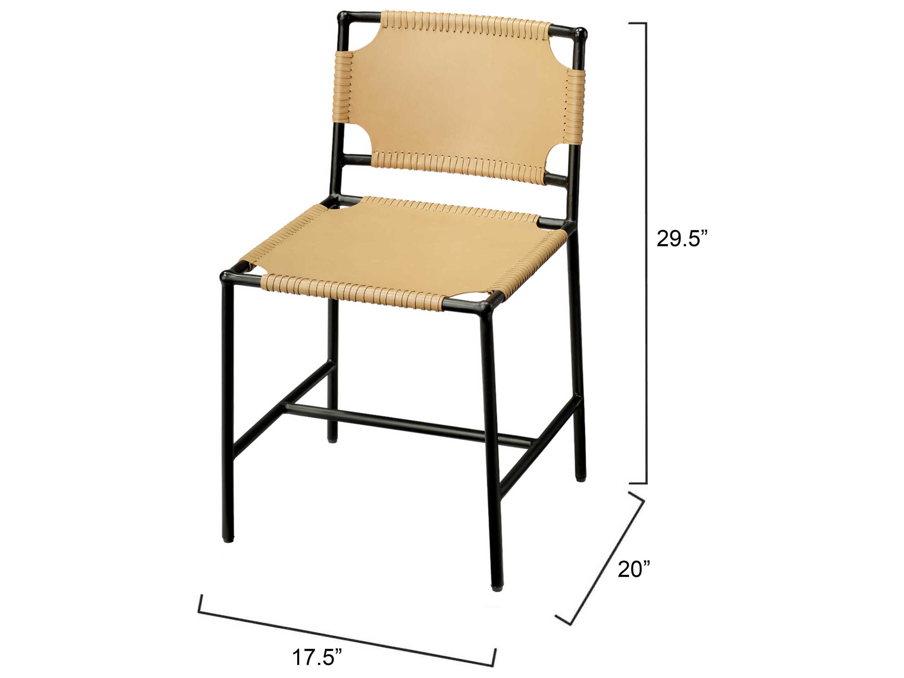 Jamie Young Asher Leather Black Upholstered Side Dining Chair