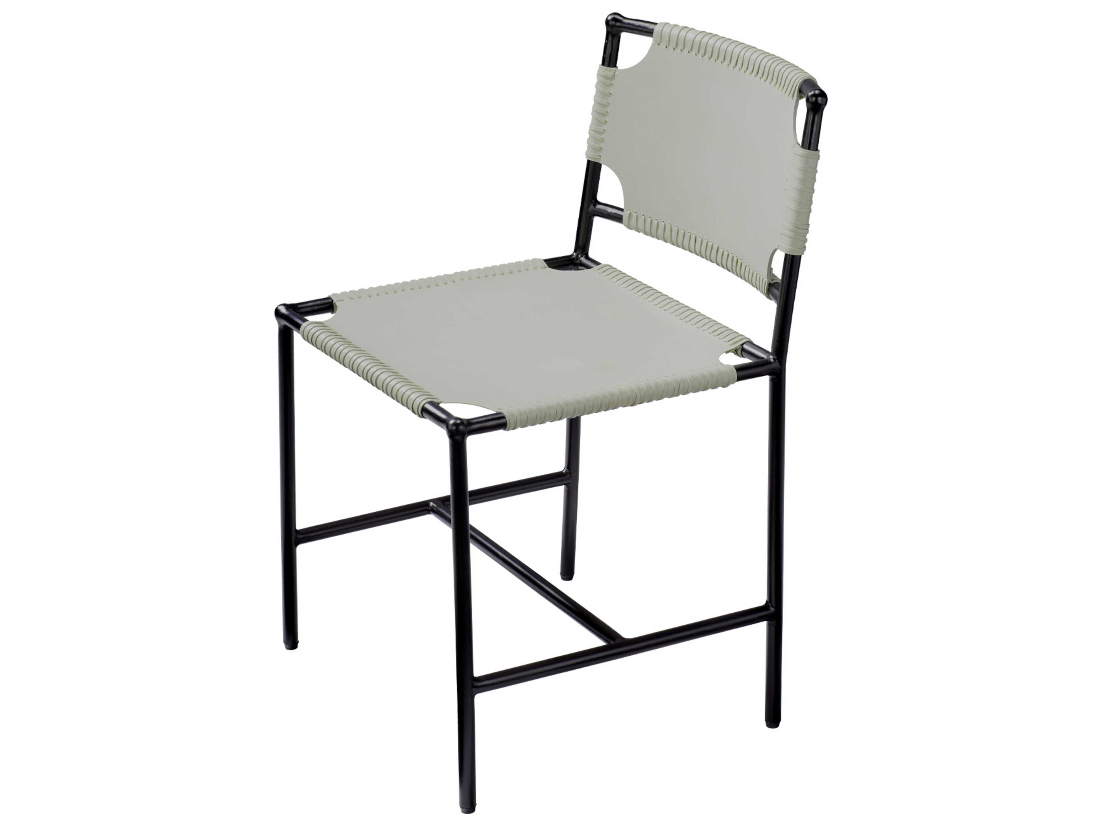 Jamie Young Asher Leather Black Upholstered Side Dining Chair