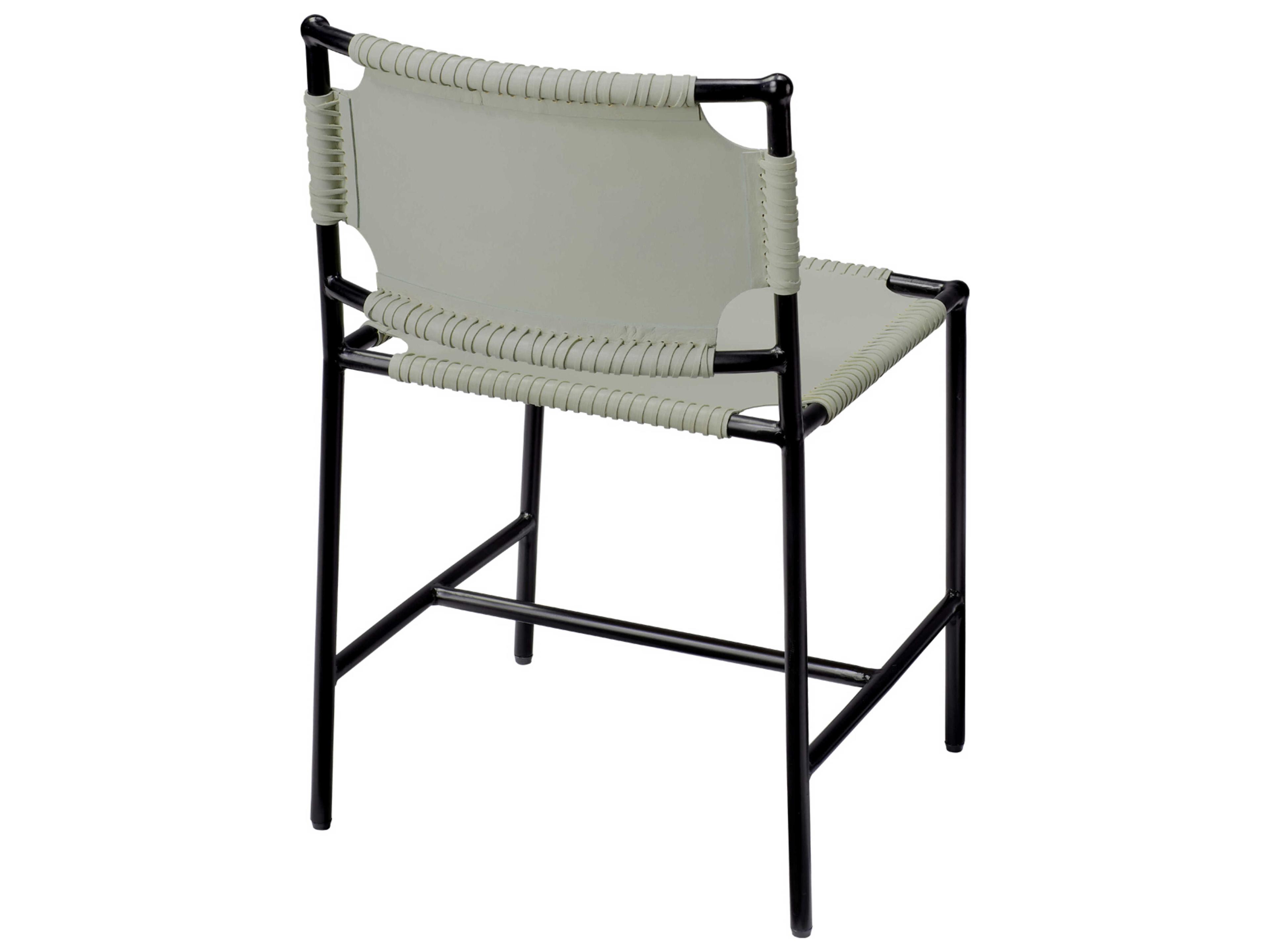 Jamie Young Asher Leather Black Upholstered Side Dining Chair