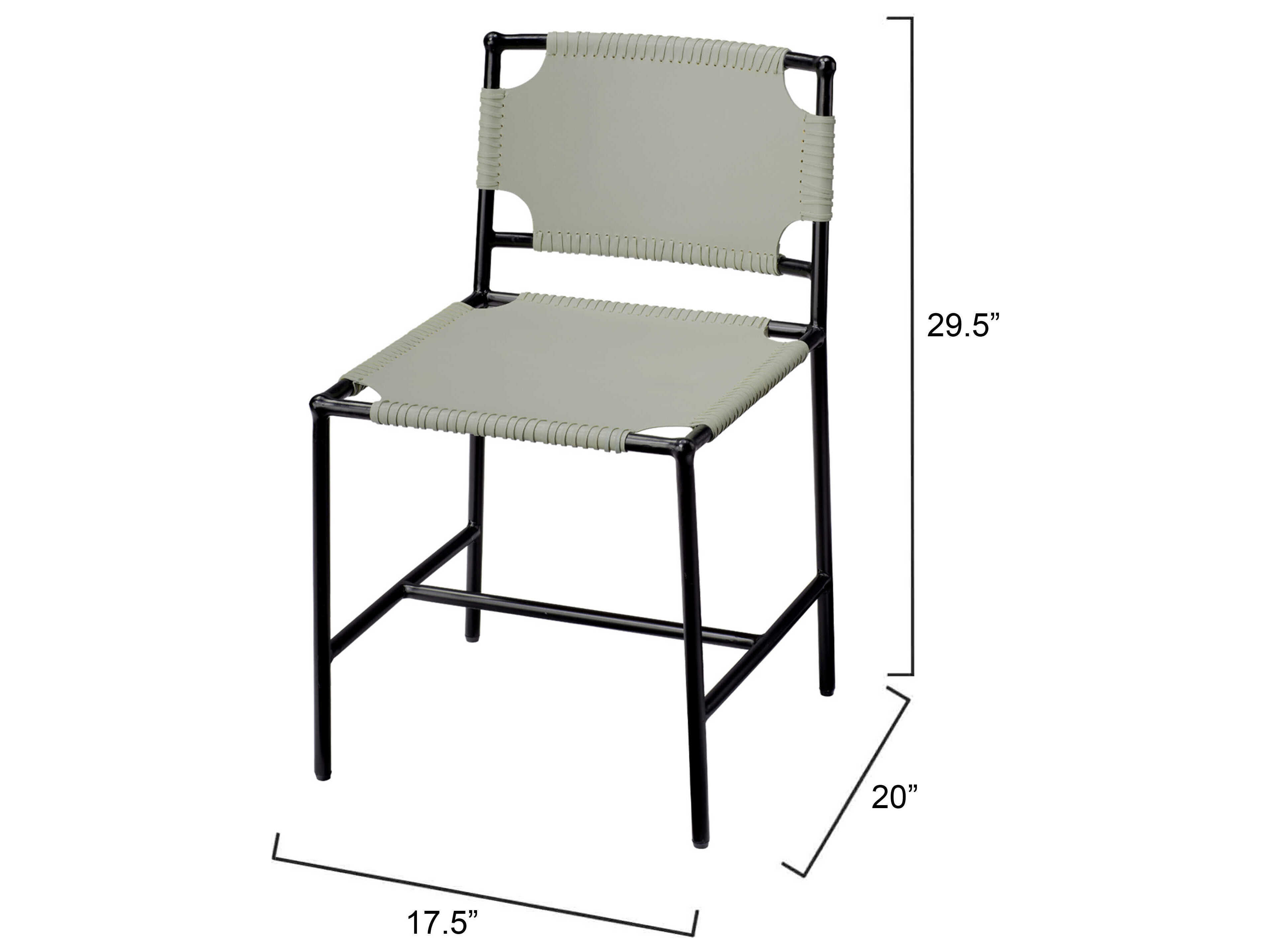 Jamie Young Asher Leather Black Upholstered Side Dining Chair