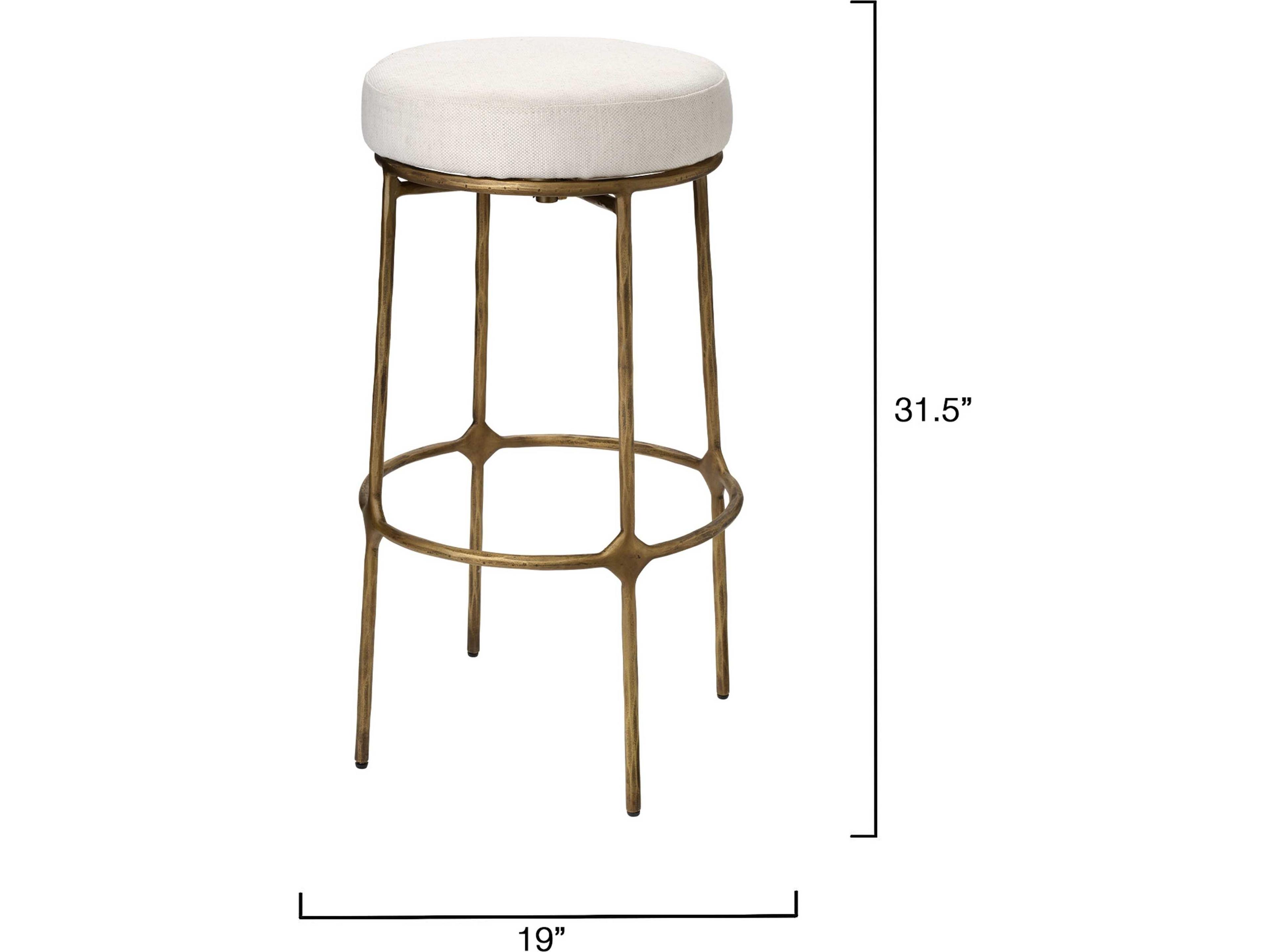 Jamie Young Asteria Ivory Upholstered Bar Stool