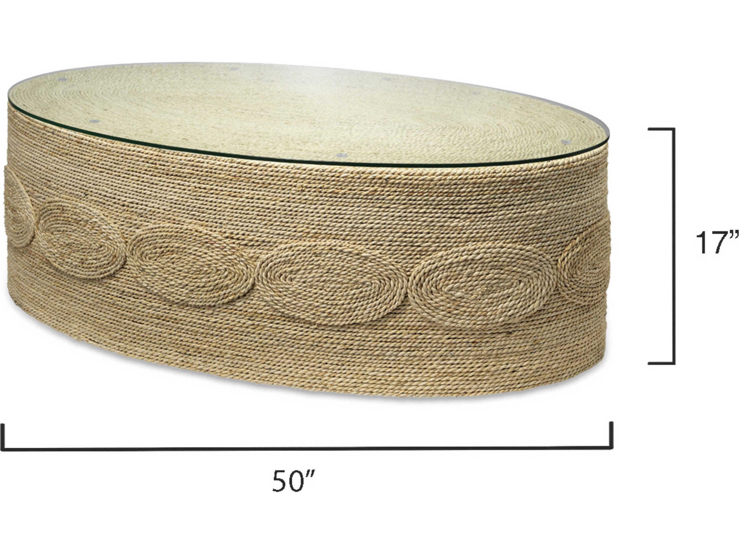 Jamie Young Barbados Oval Glass Coffee Table