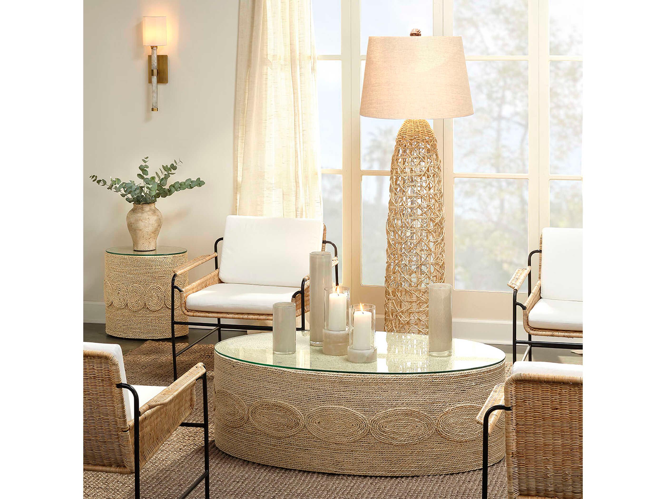 Jamie Young Barbados Oval Glass Coffee Table