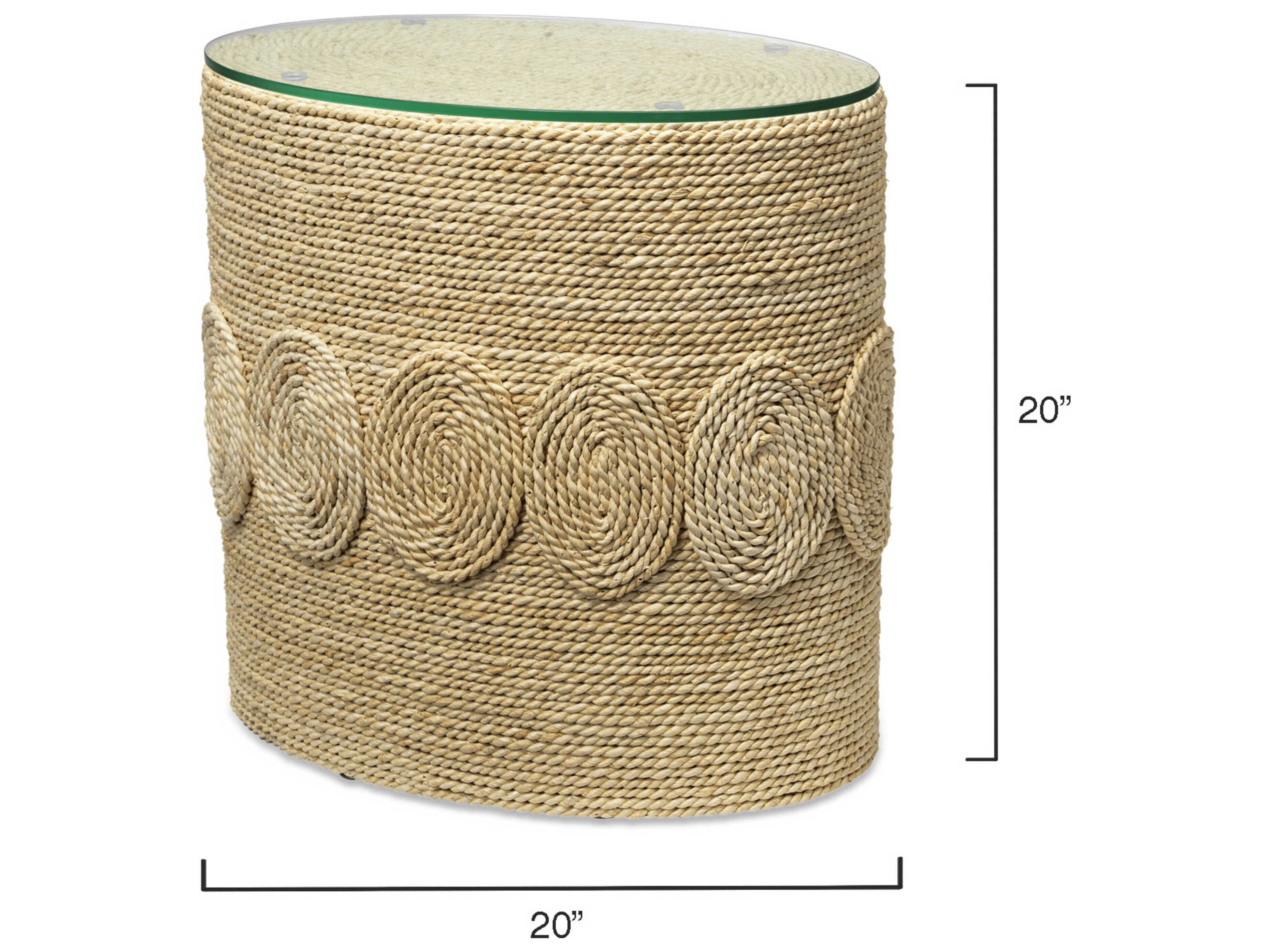 Jamie Young Barbados Oval Glass End Table